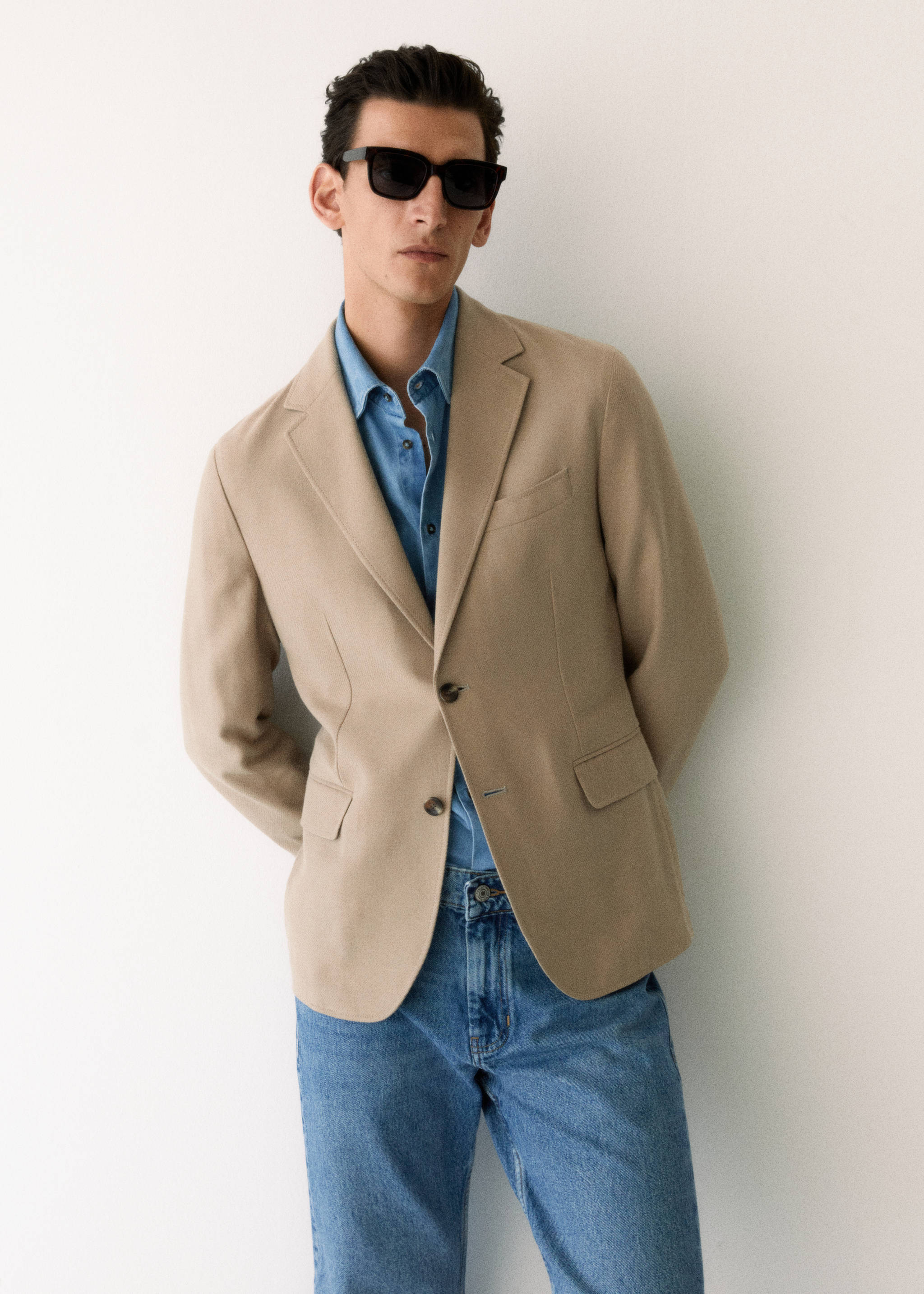 Structured slim fit cotton blazer - Details of the article 5