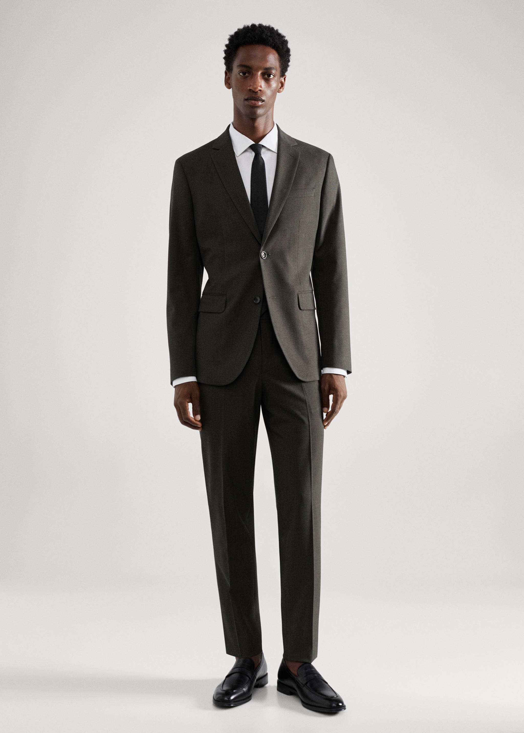 Veste costume imprimée slim-fit tissu stretch - Plan général