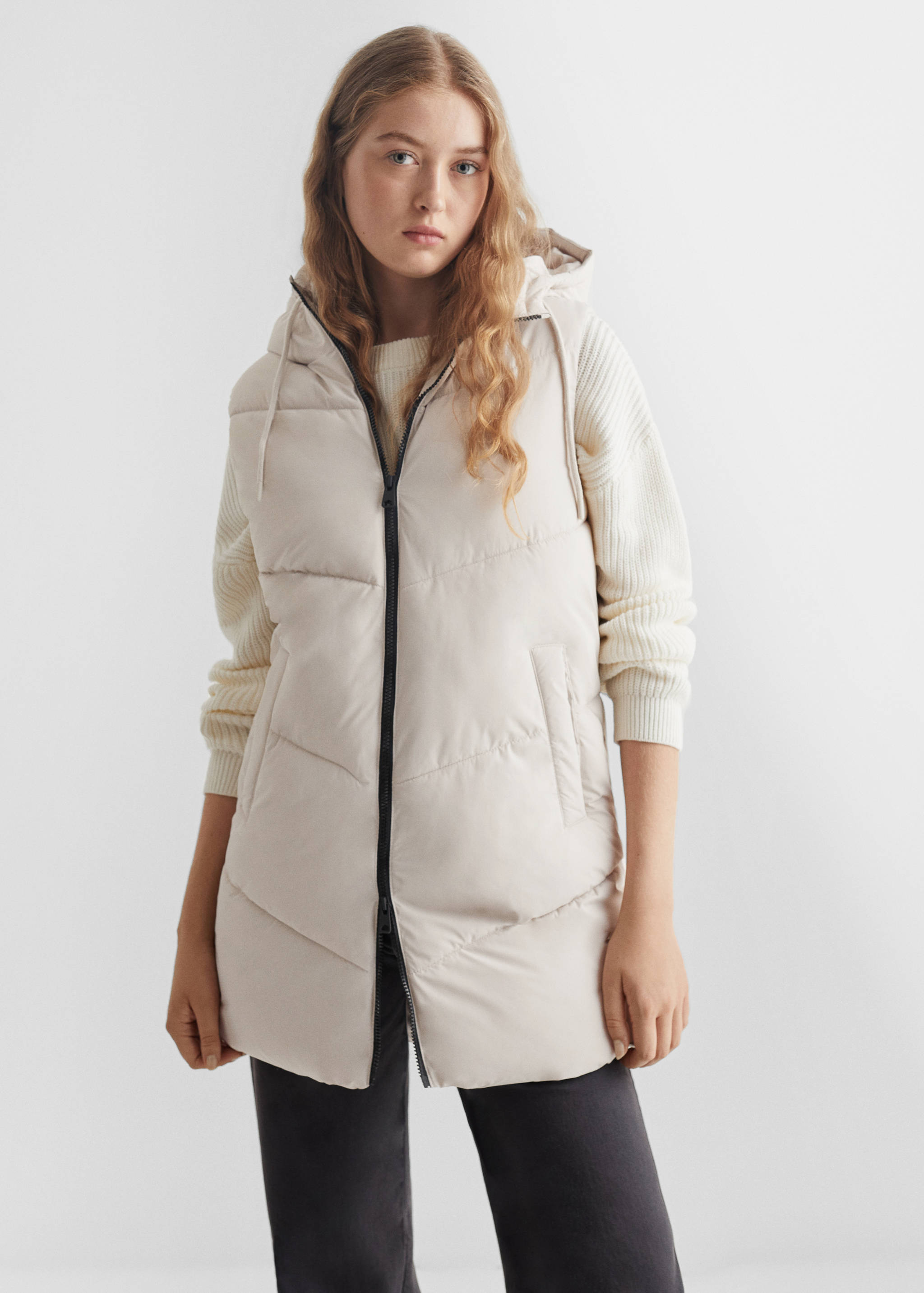 Long puffer vest - Medium plane