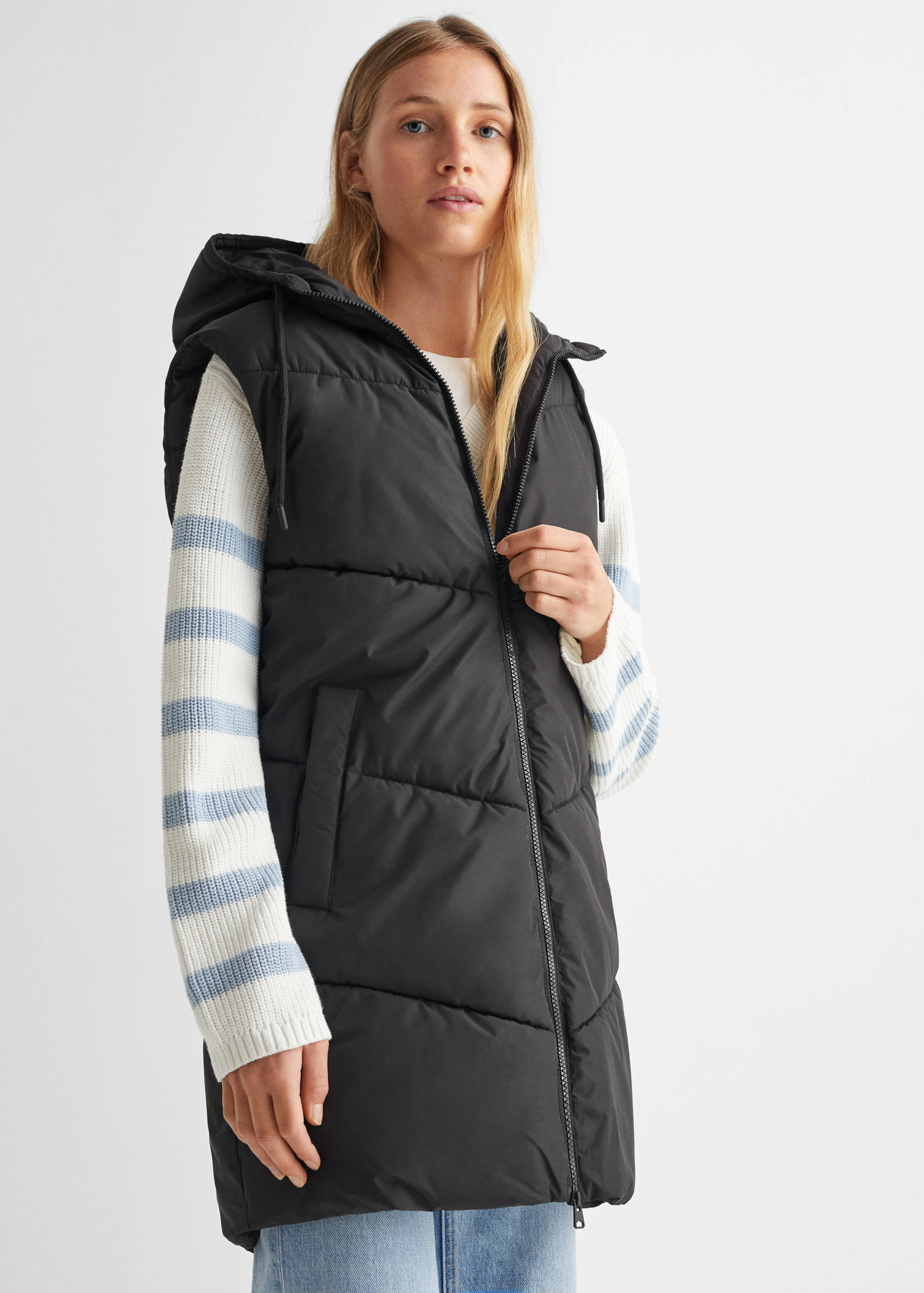 Long puffer vest - Medium plane