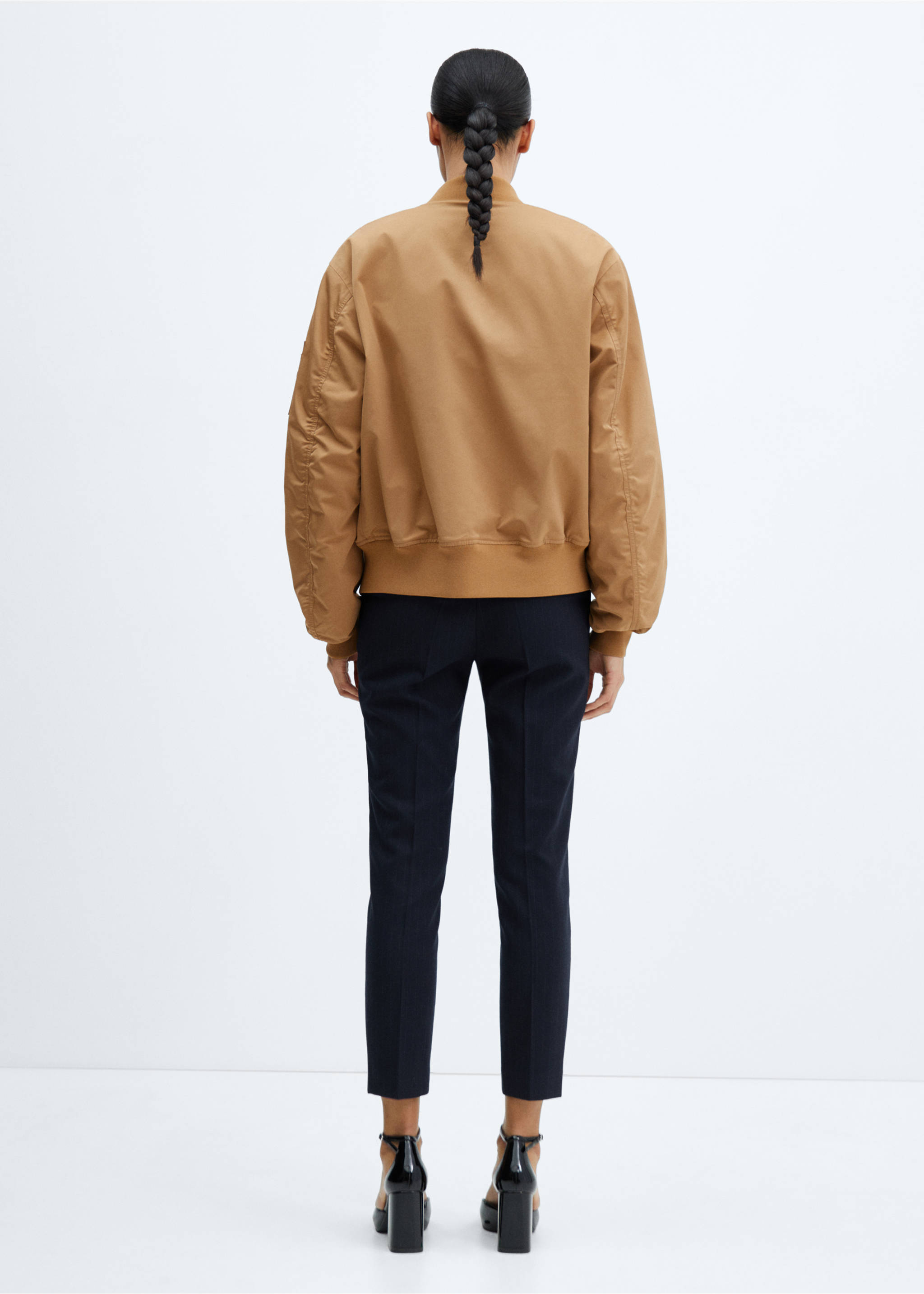 Chaqueta bomber oversize - Reverso del artículo, Marrón medio. Ref: 57045136-00.