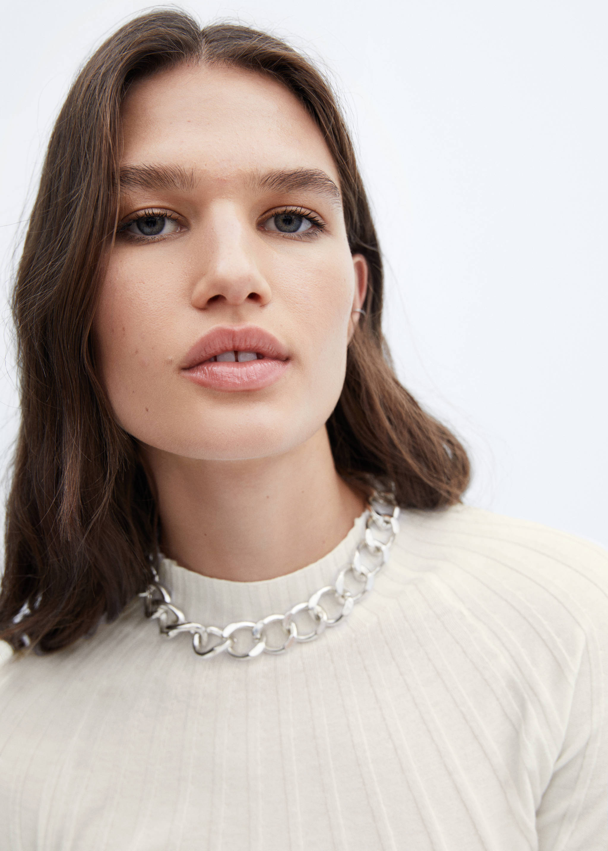 Perkins-neck ribbed dress - Details of the article 1