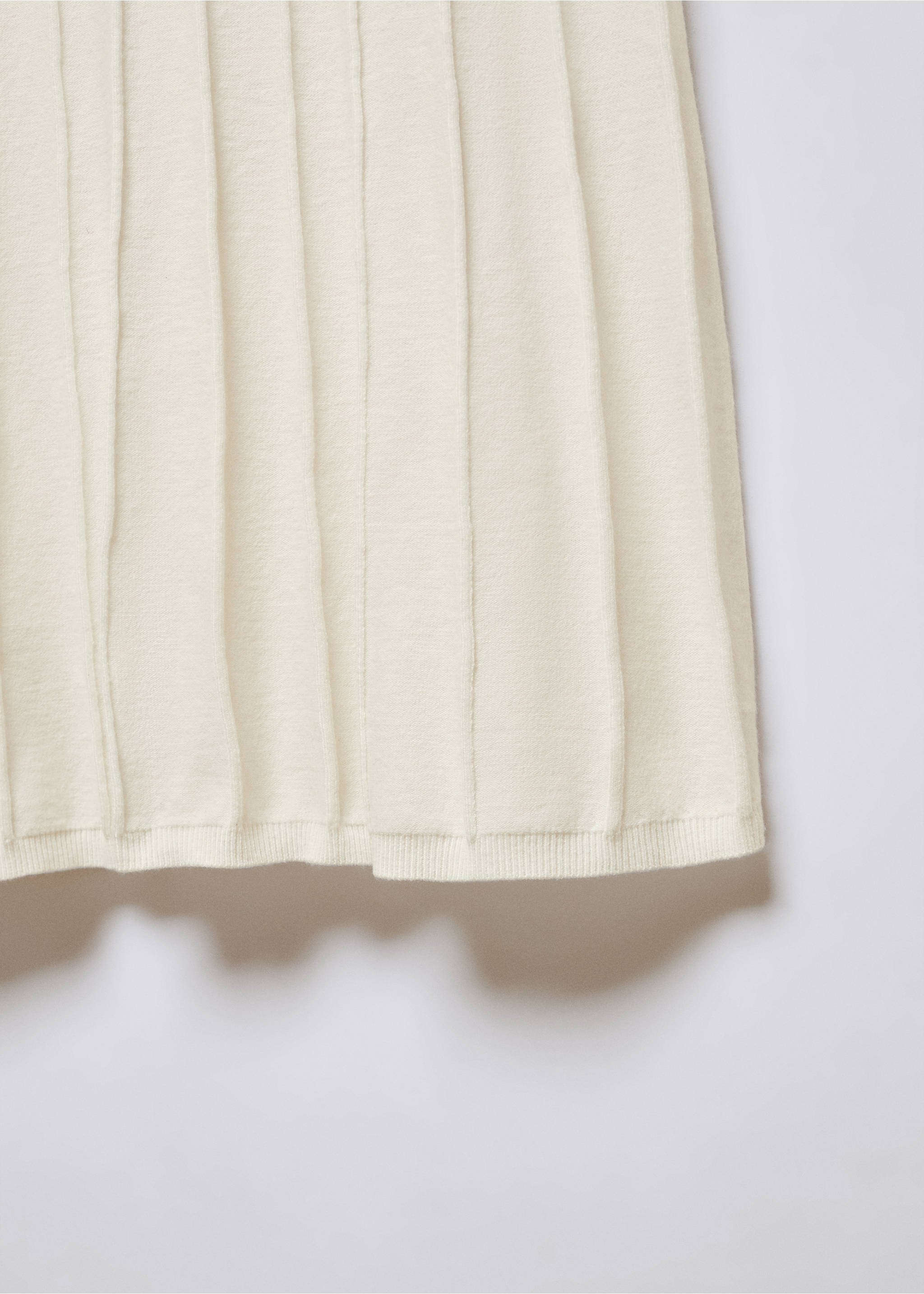 Perkins-neck ribbed dress - Details of the article 8, Ecru. Ref: 57045794-00.
