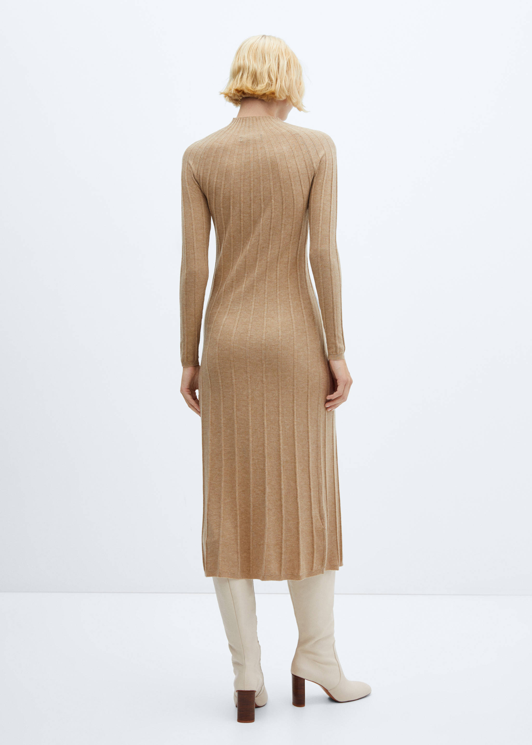 Perkins-neck ribbed dress - Reverse of the article
