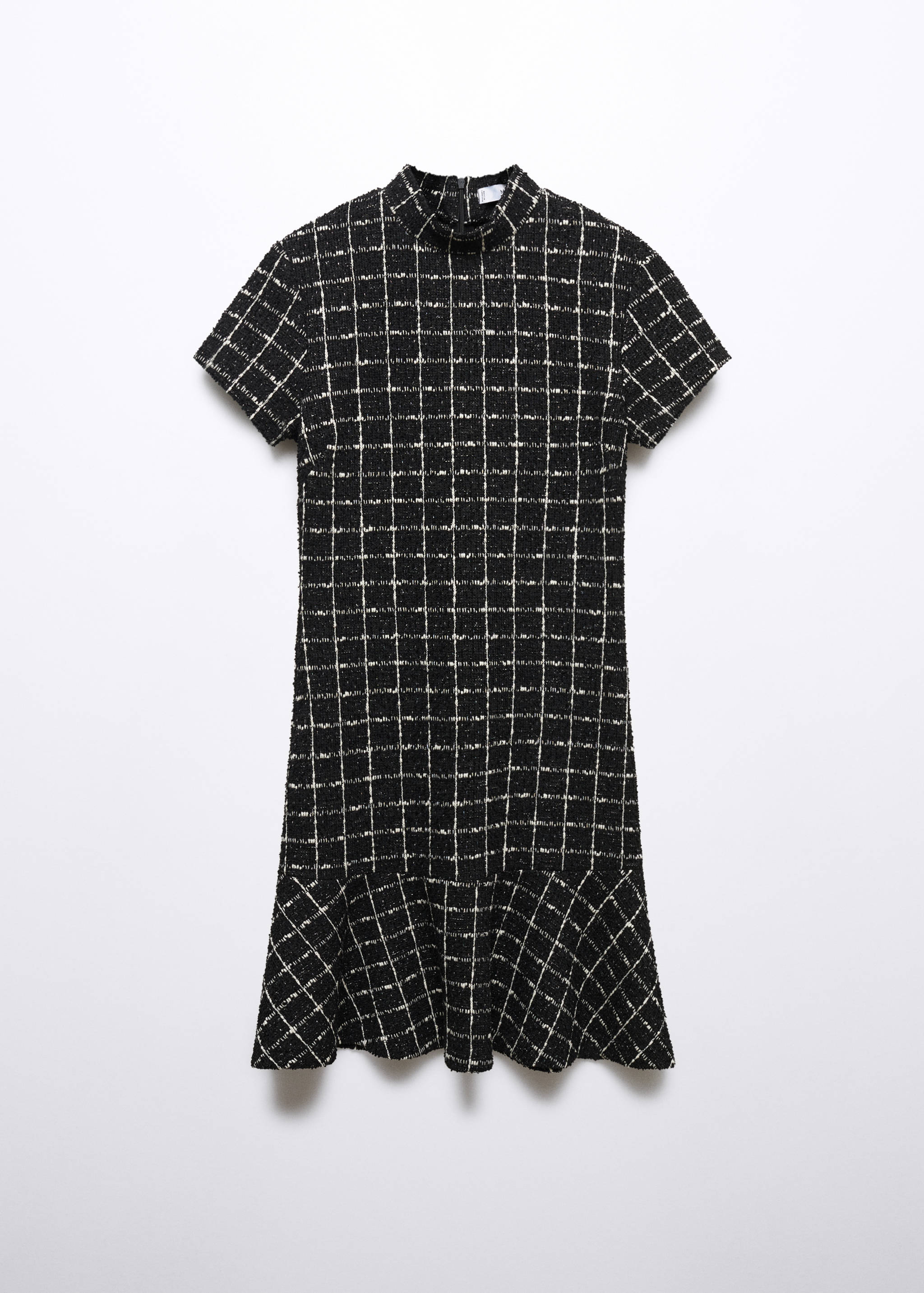 荷叶边花呢连衣裙 - null