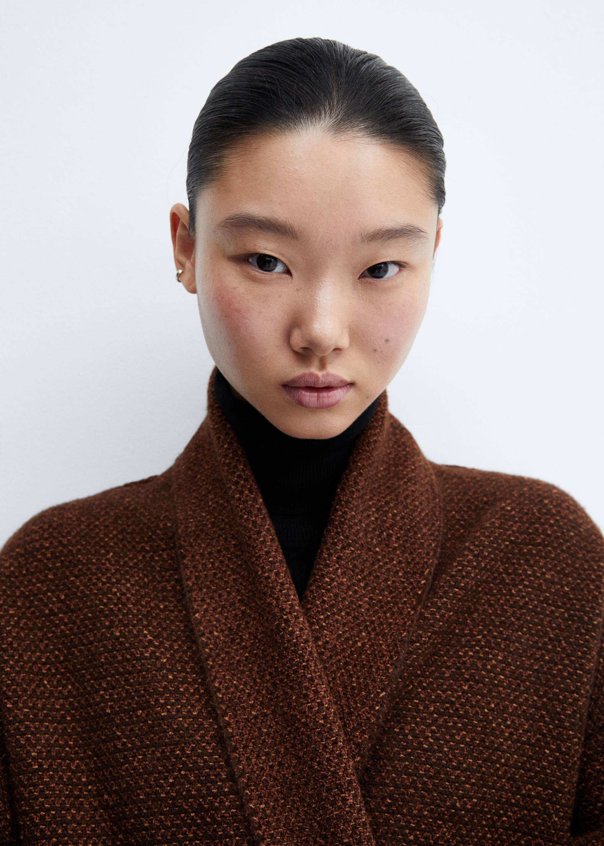 超大针织口袋外套 - null