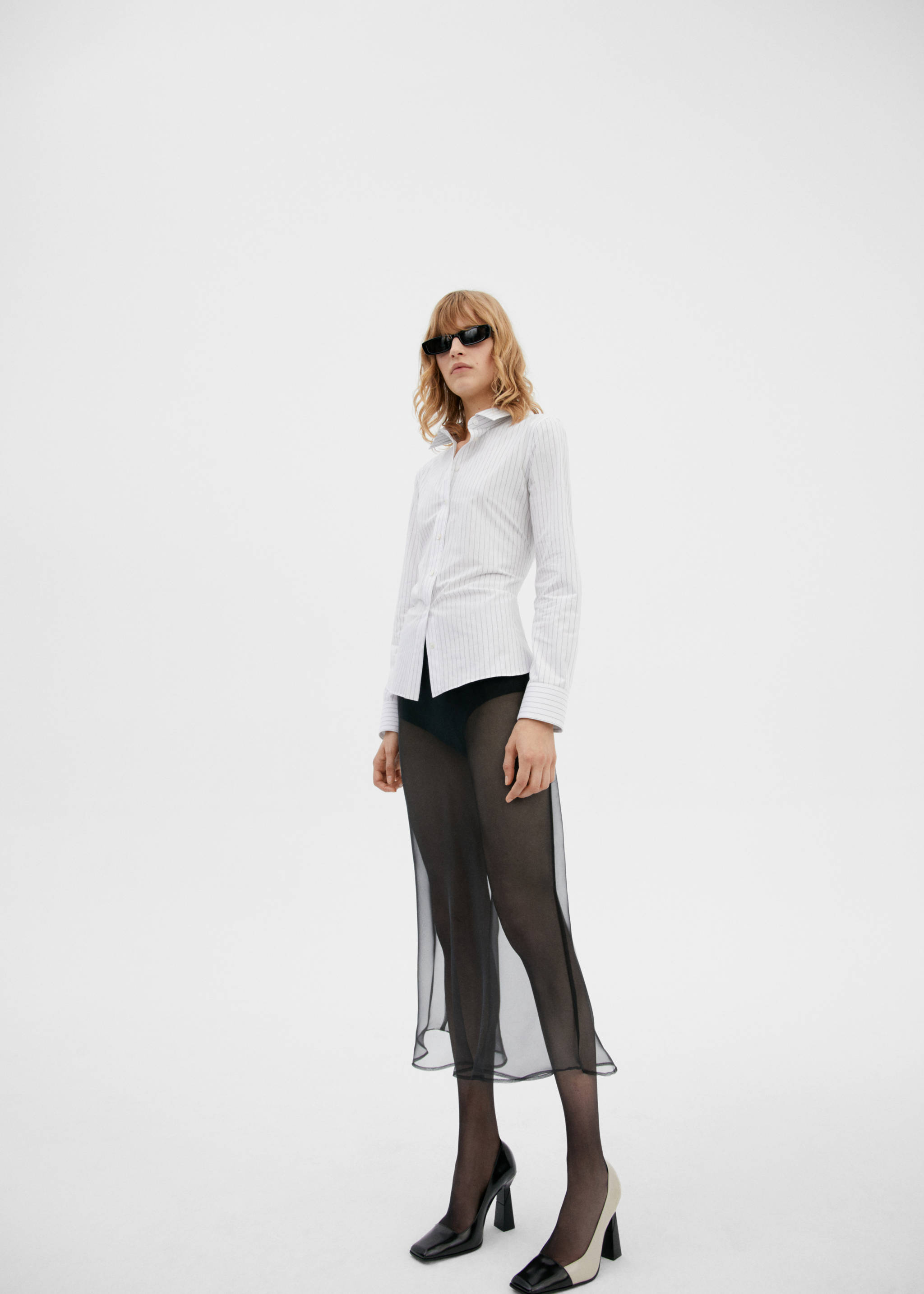 Camisa slim fit algodón rayas - Plano general