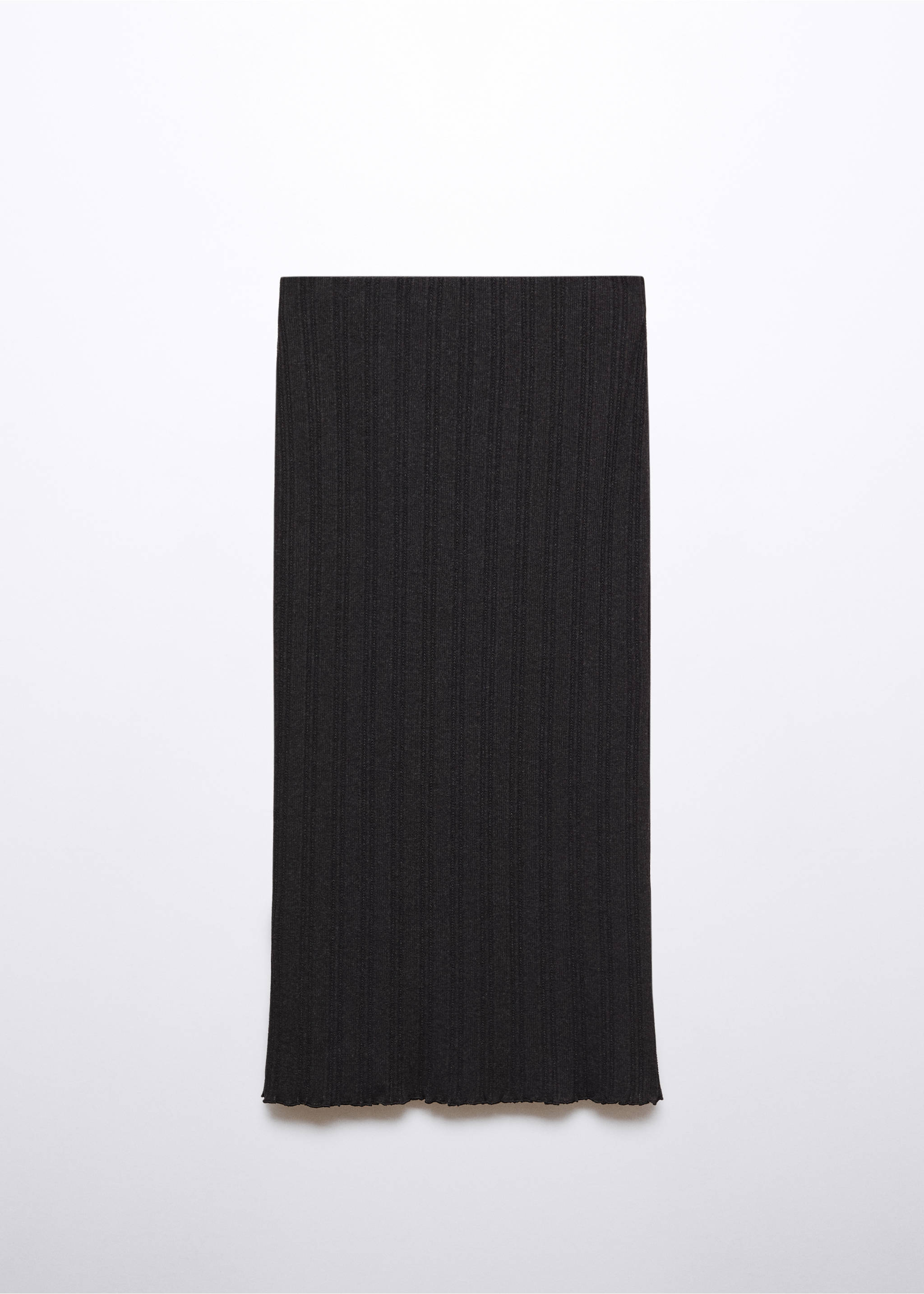 Ribbed midi skirt - Article without model, Charcoal. Ref: 57045810-00.
