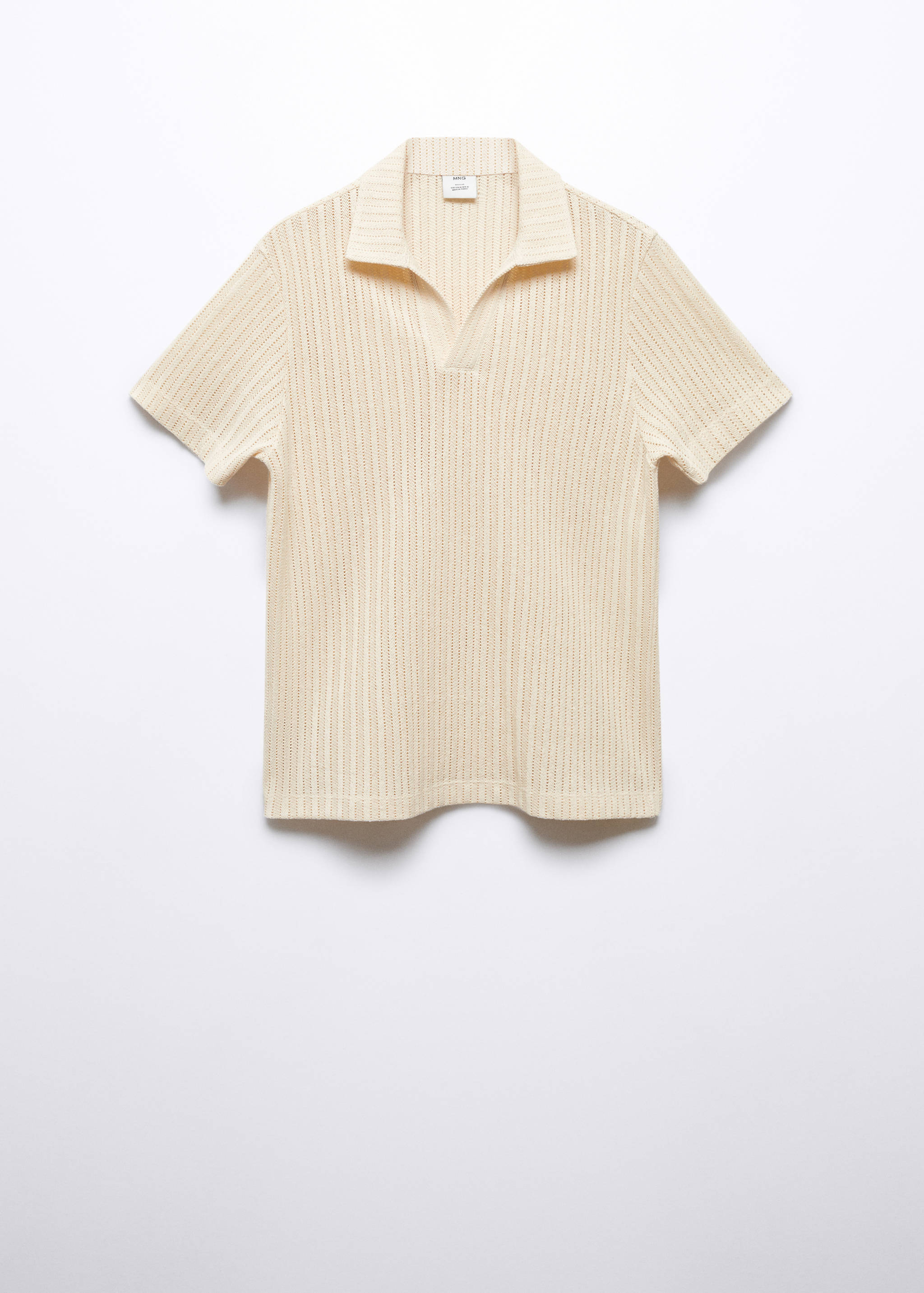 100% cotton crochet polo shirt - Article without model