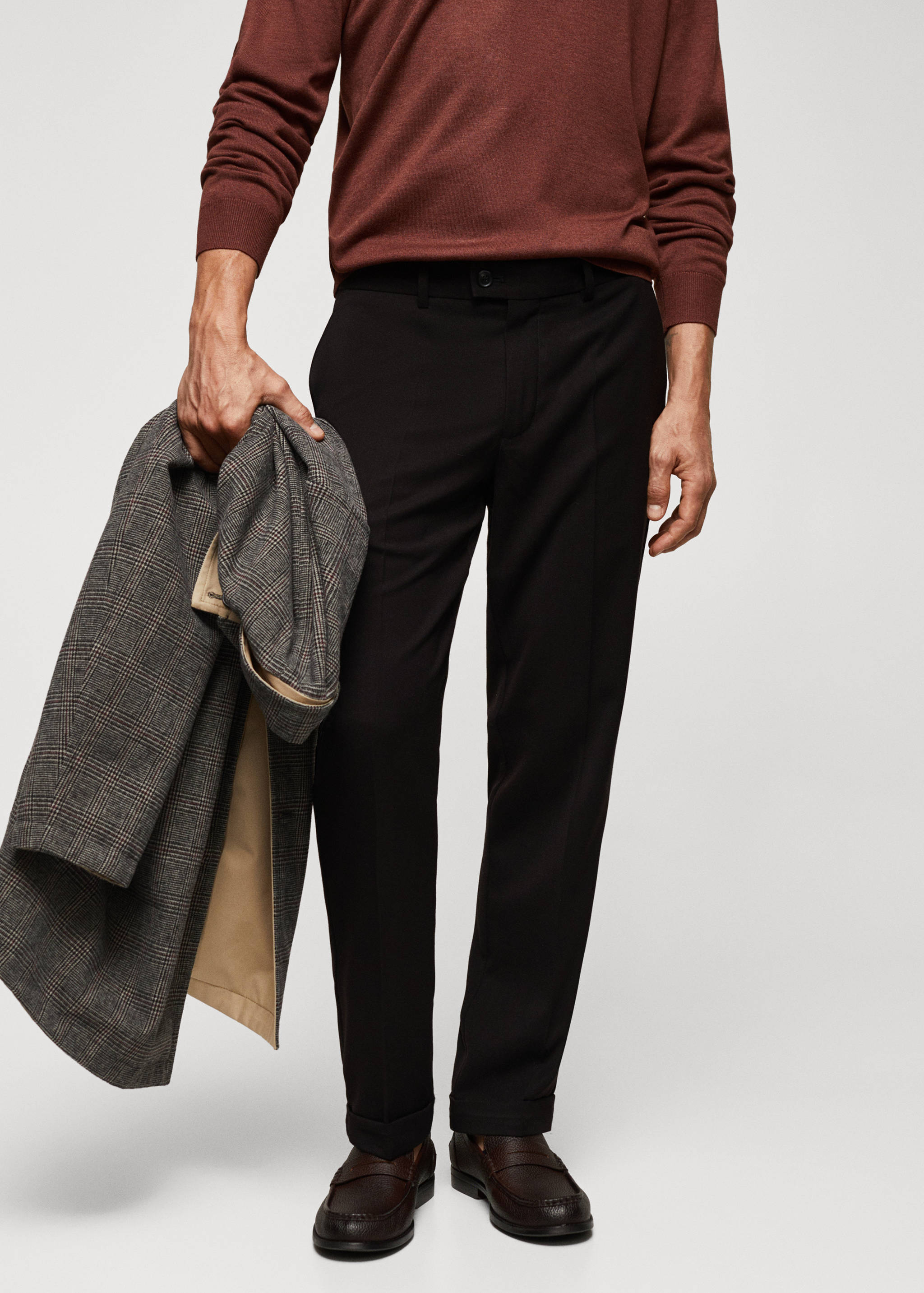 Pantalon slim-fit tissu recyclé - Plan moyen