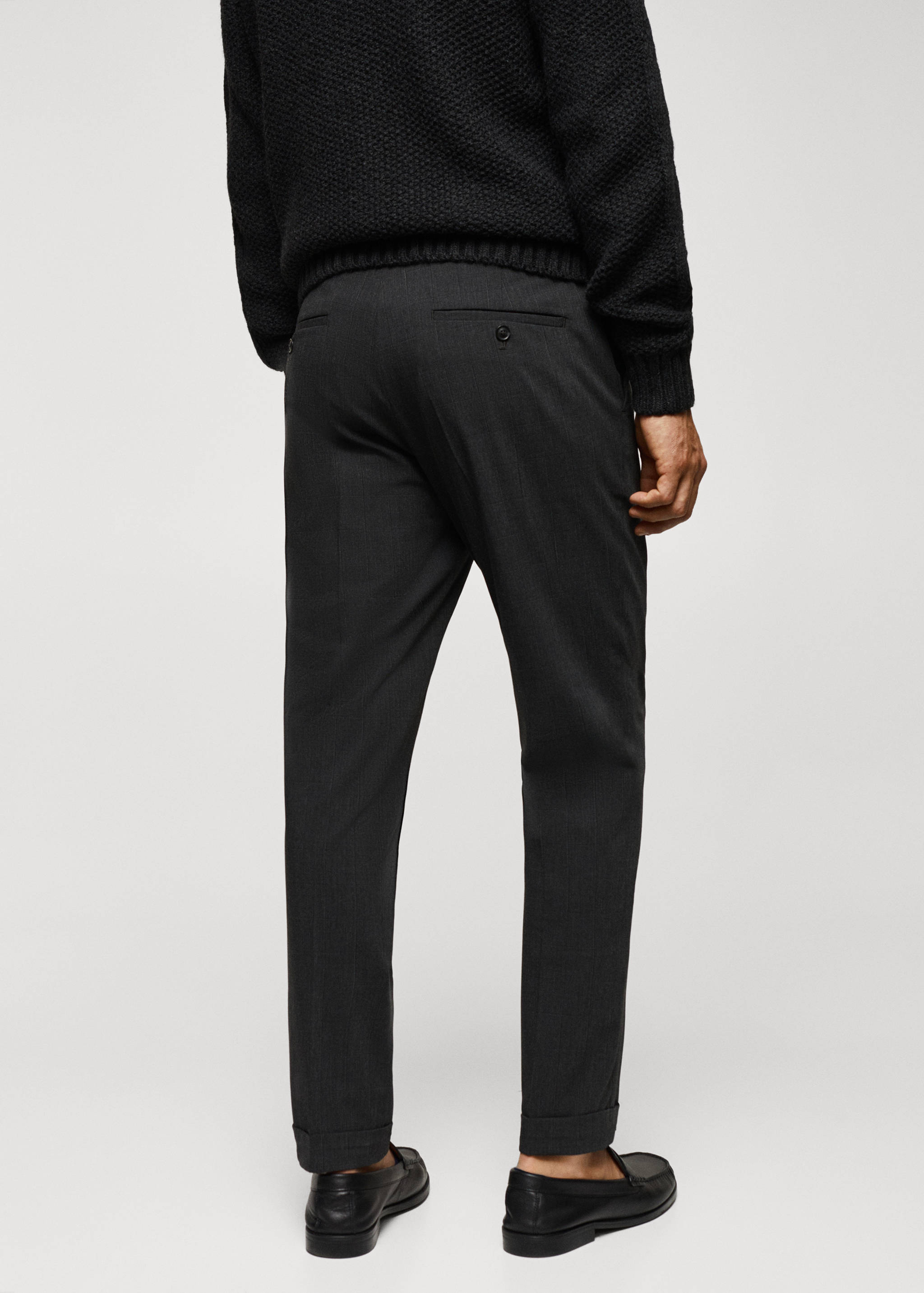 Pantalon carreaux tissu recyclé - Verso de l’article