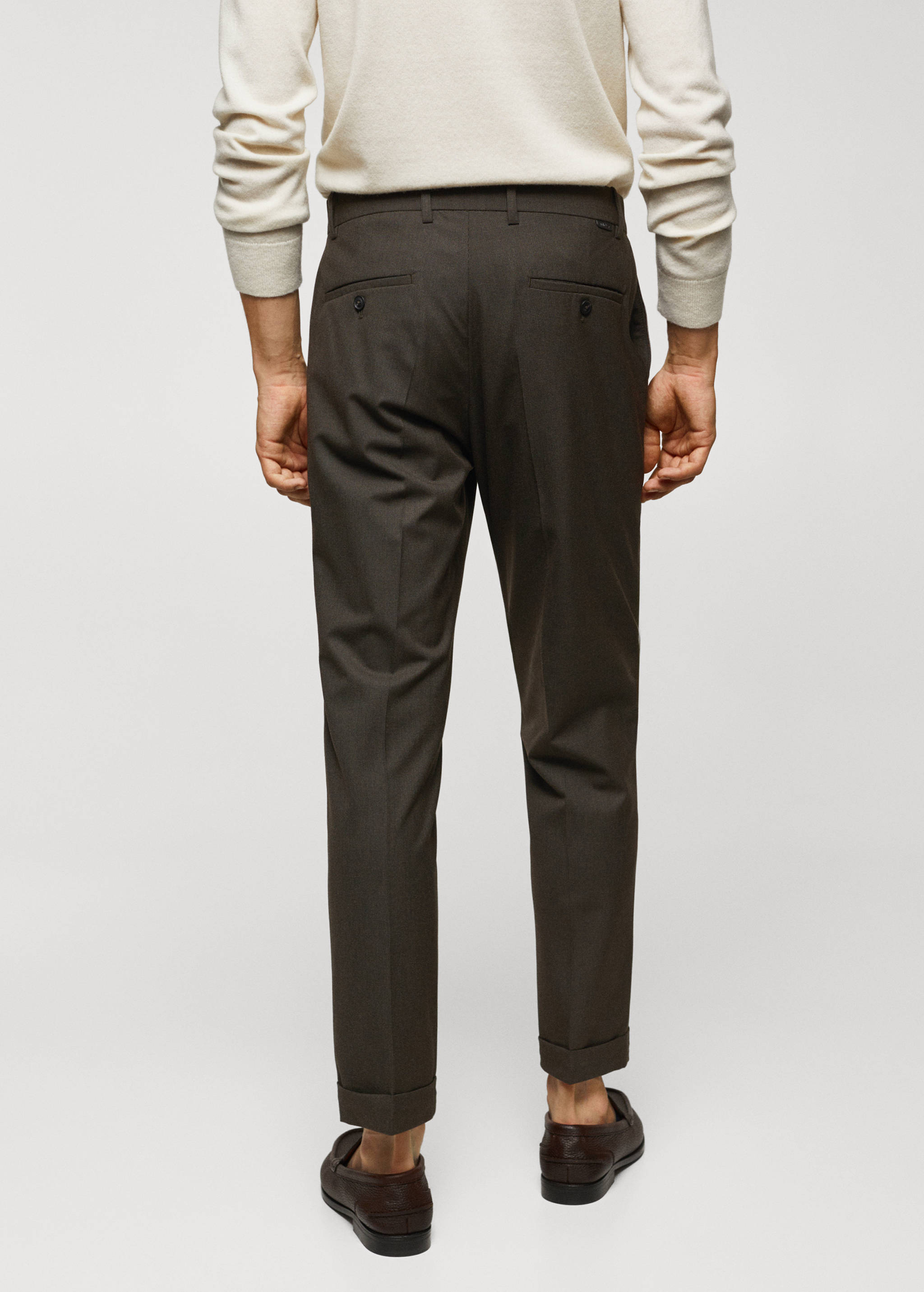 Pantalon slim fit micro pied-de-poule - Verso de l’article