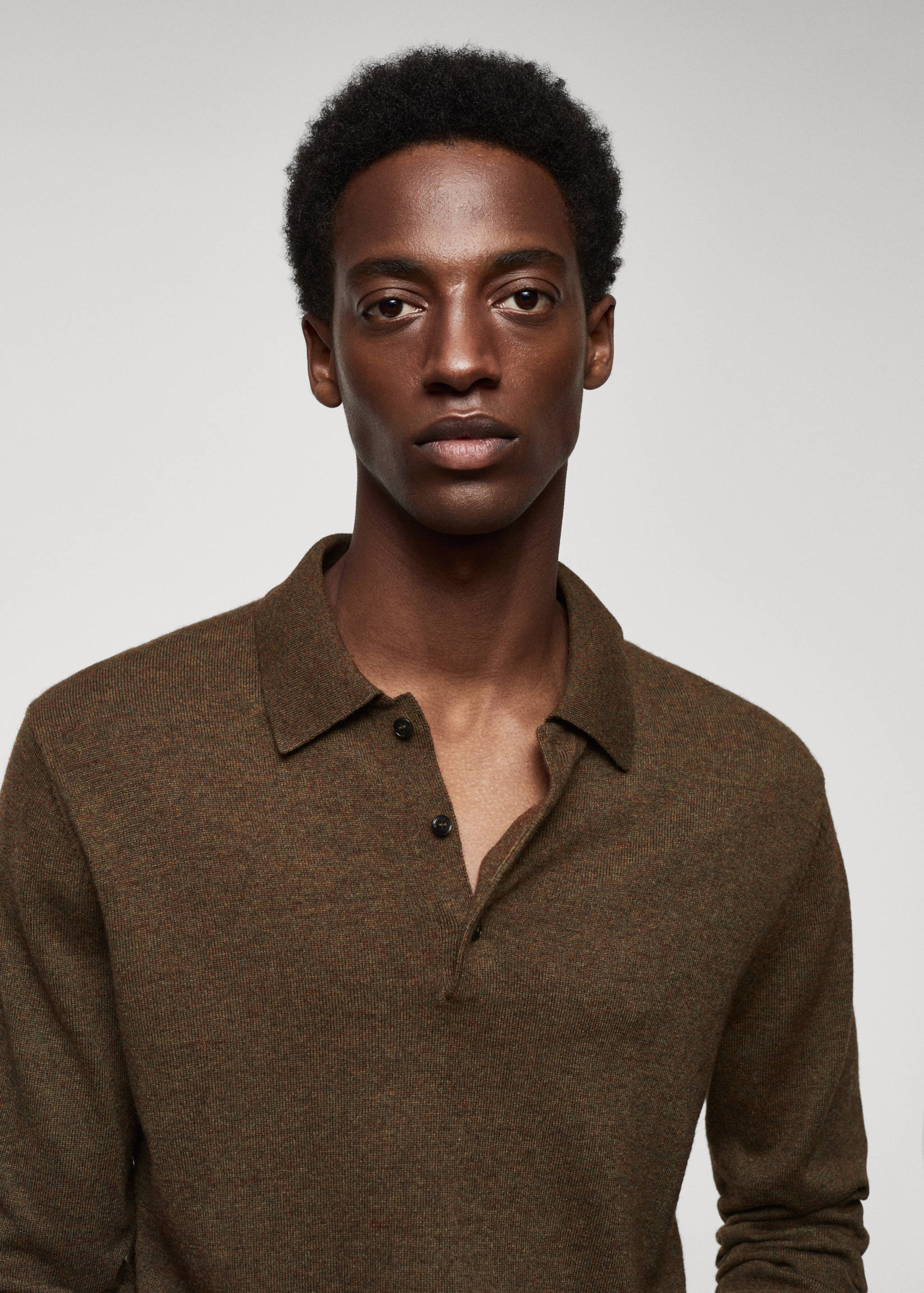 Polo laine manches longues chiné - Détail de l'article 1