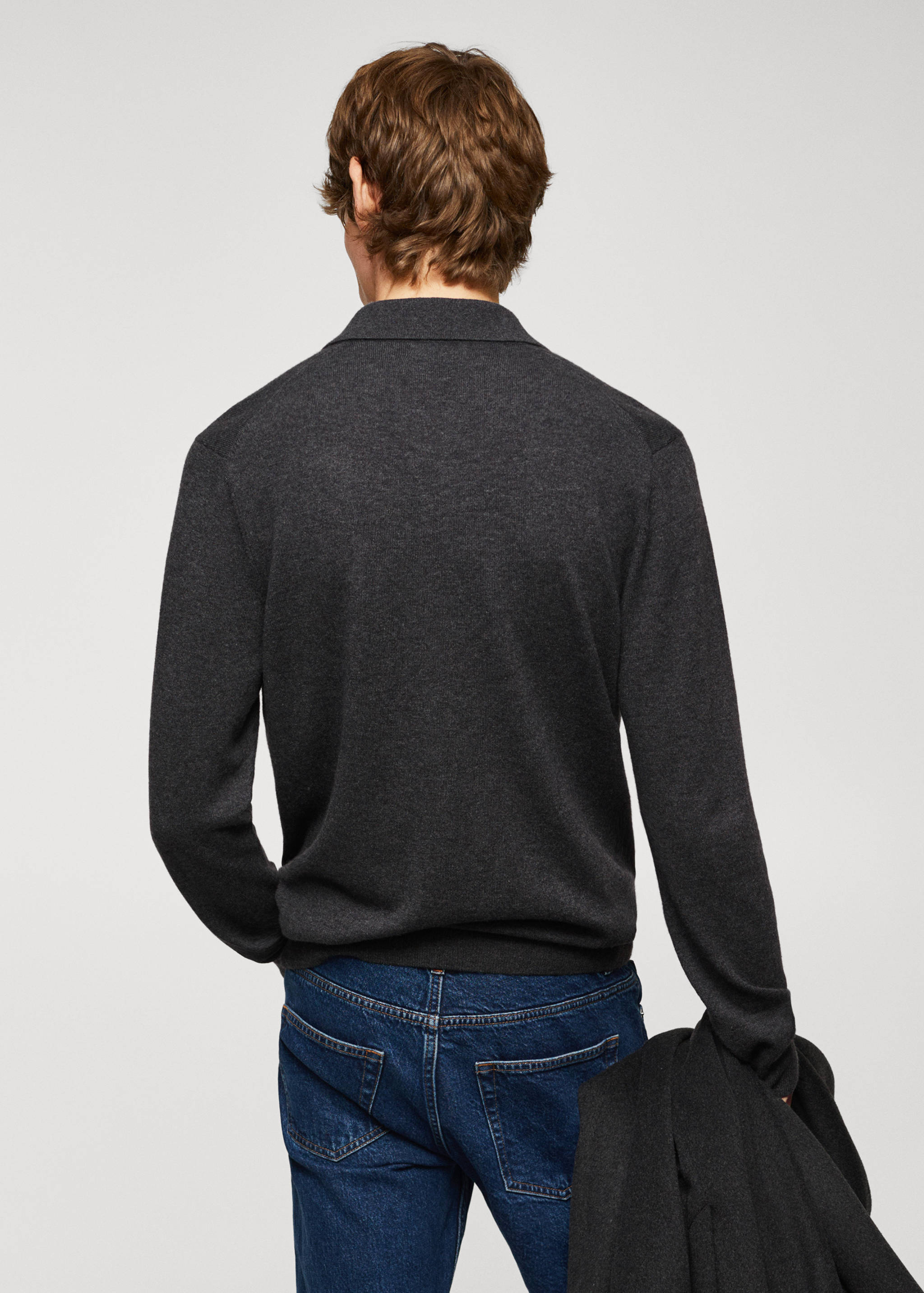 Polo laine manches longues chiné - Verso de l’article