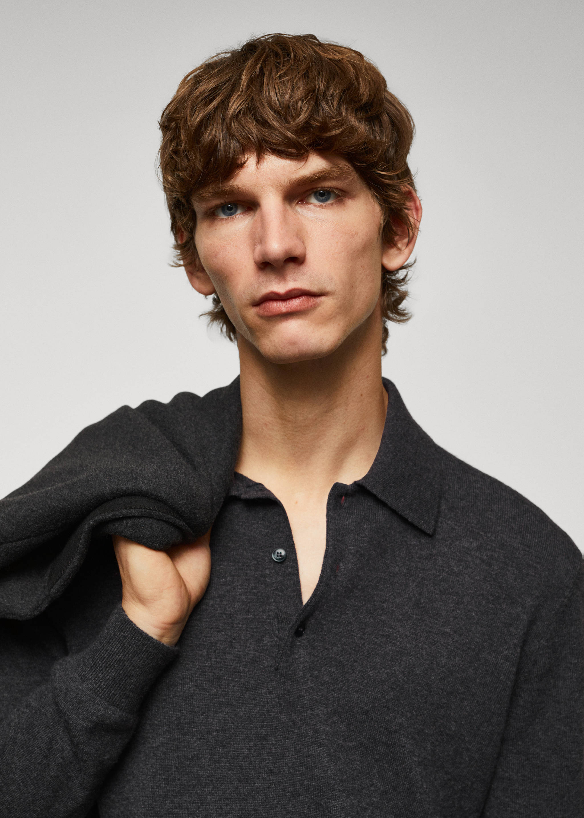 Polo laine manches longues chiné - Détail de l'article 1