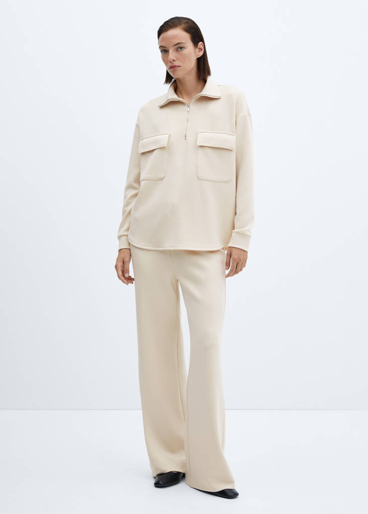 Sweatshirt with patch pocket — Beige