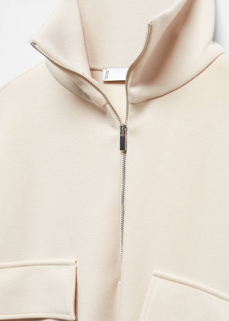 Sweatshirt with patch pocket — Beige