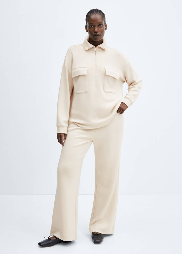 Sweatshirt with patch pocket — Beige