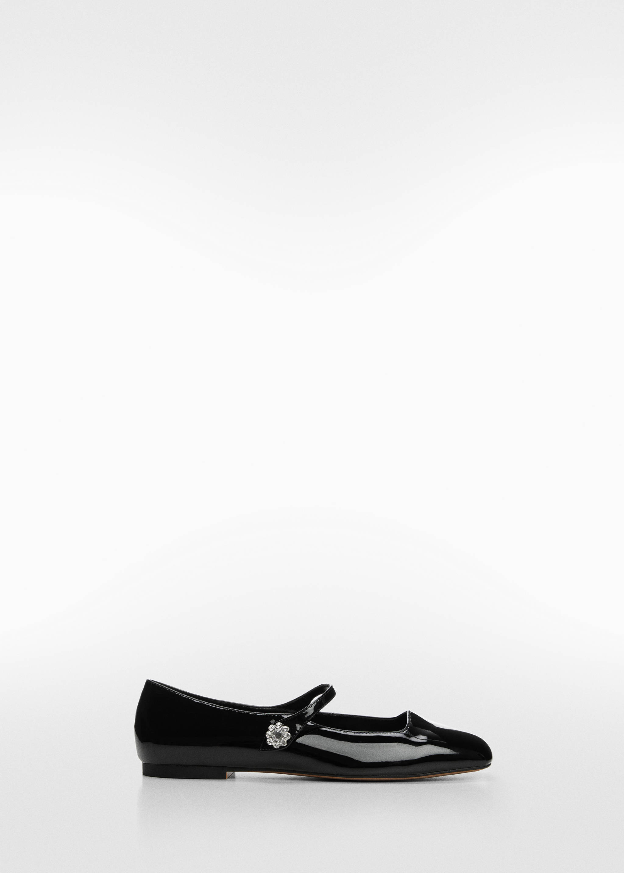 Jewelled patent leather-effect ballet flats - Article without model