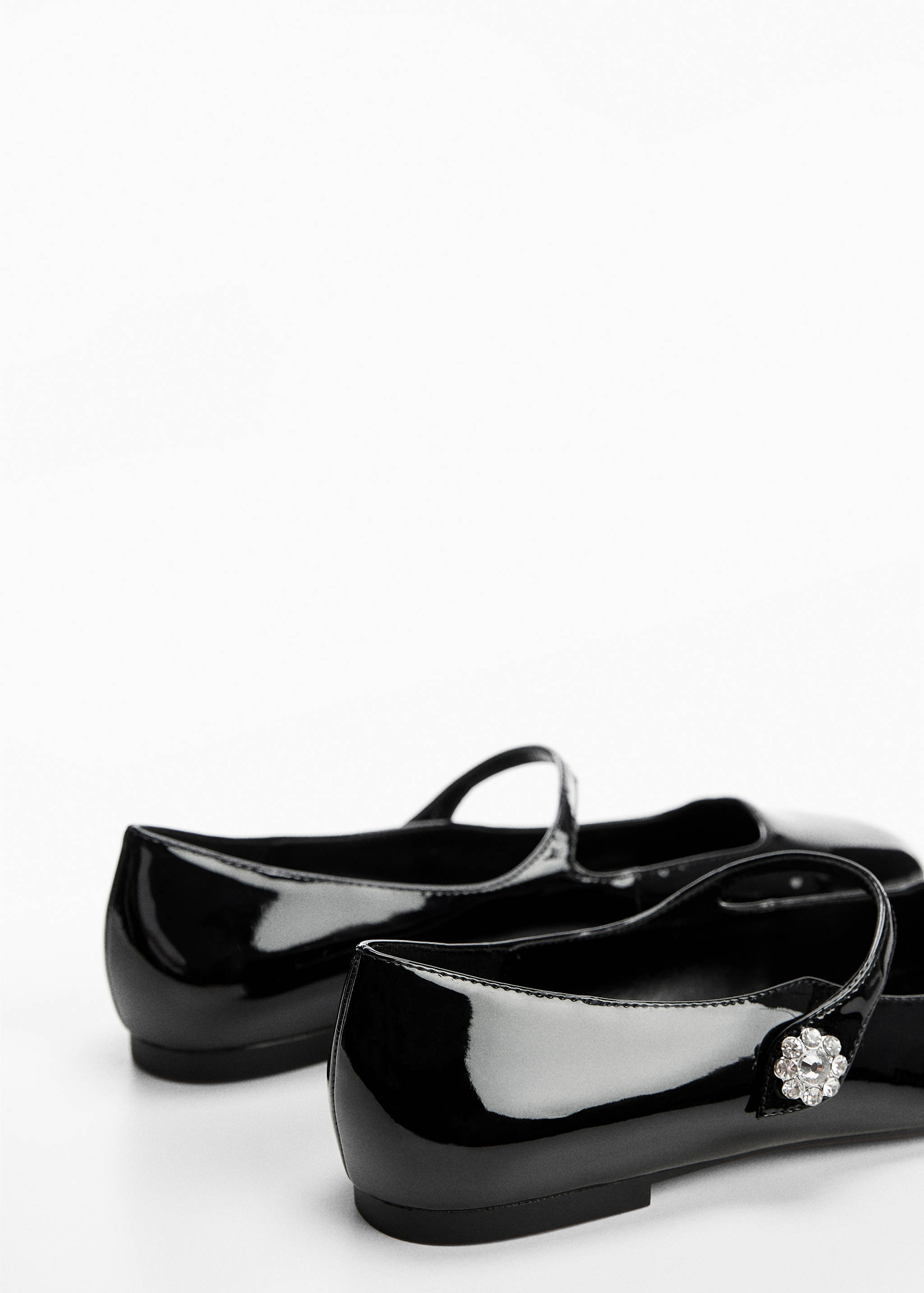 Jewelled patent leather-effect ballet flats - Details of the article 2