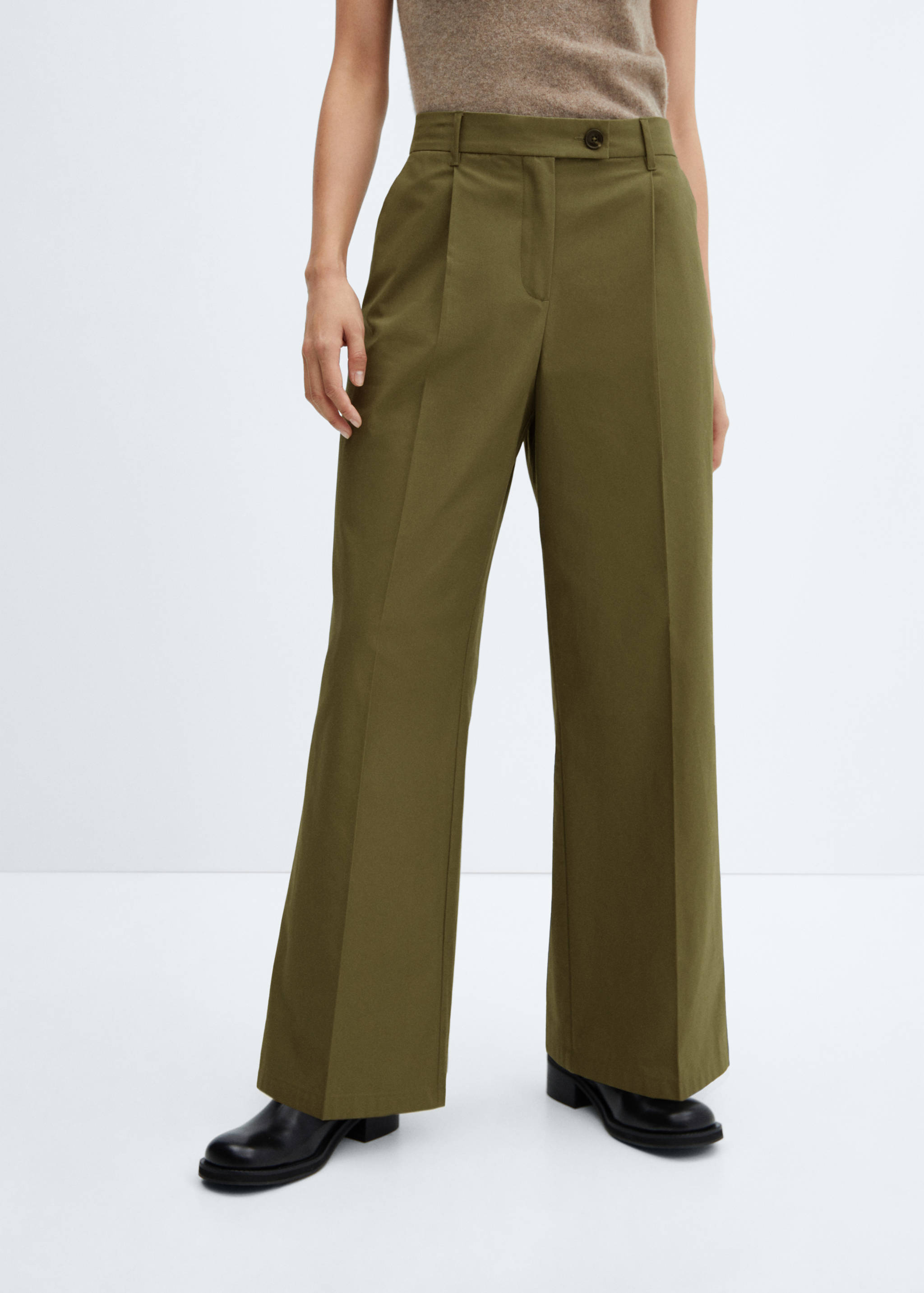 Wide leg pleated trousers - Medium plane