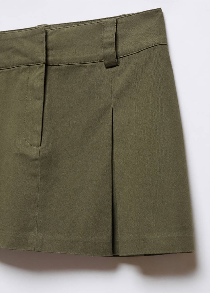 Pleated mini-skirt — Green