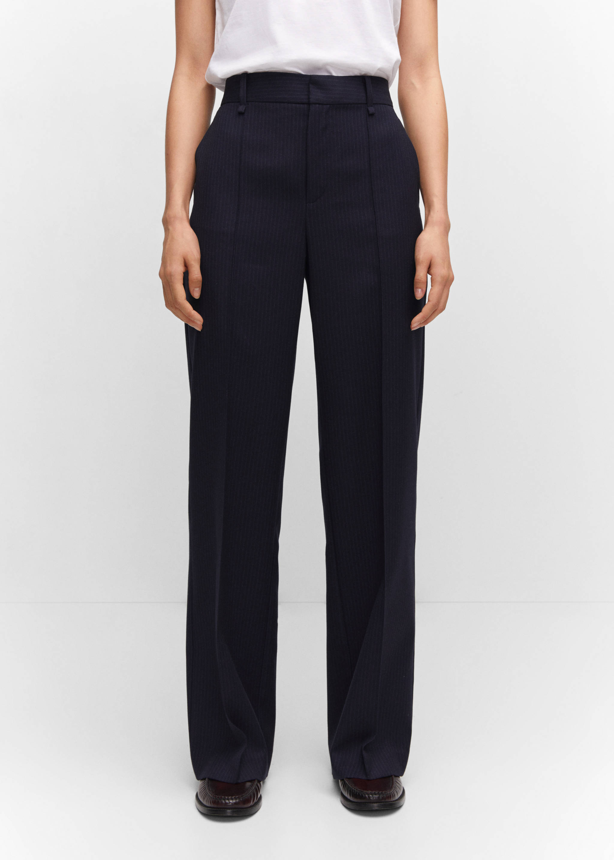 Straight striped trousers - Medium plane