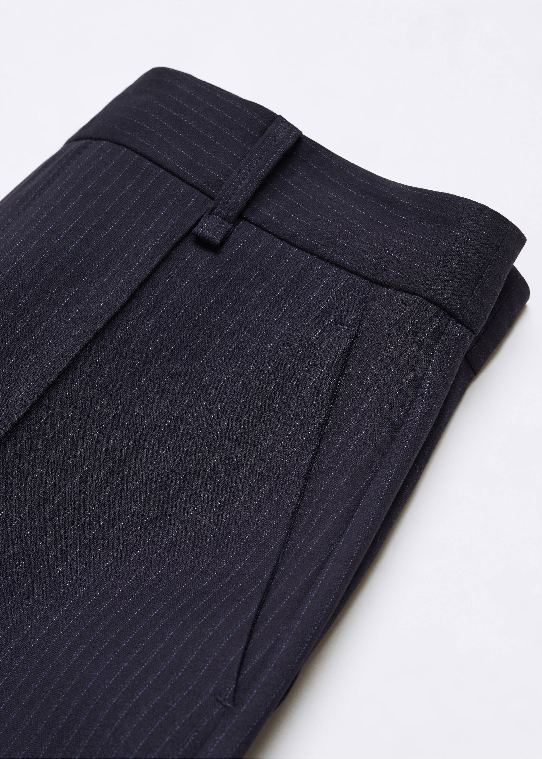 Straight striped trousers - Details of the article 8, Navy. Ref: 57045980-00.