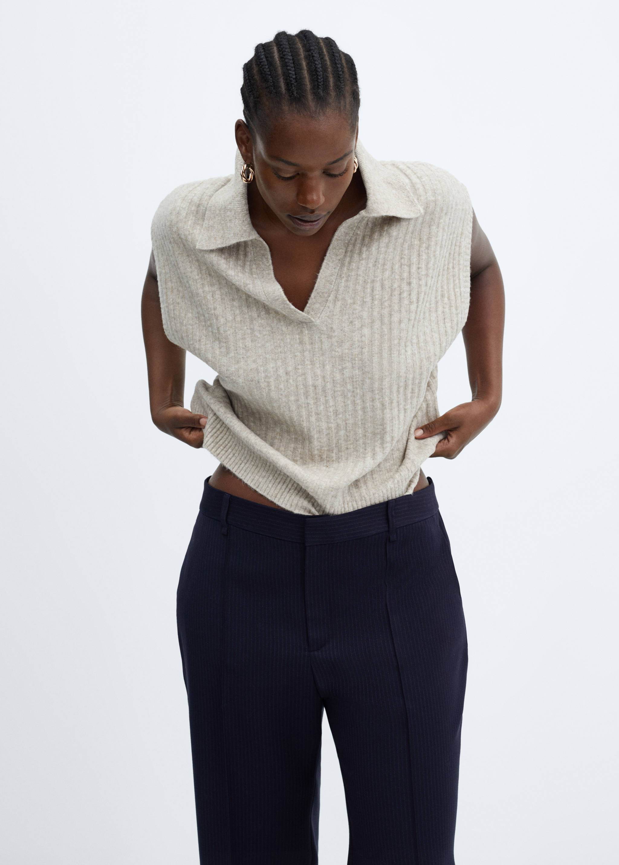 Straight striped trousers - Details of the article 5