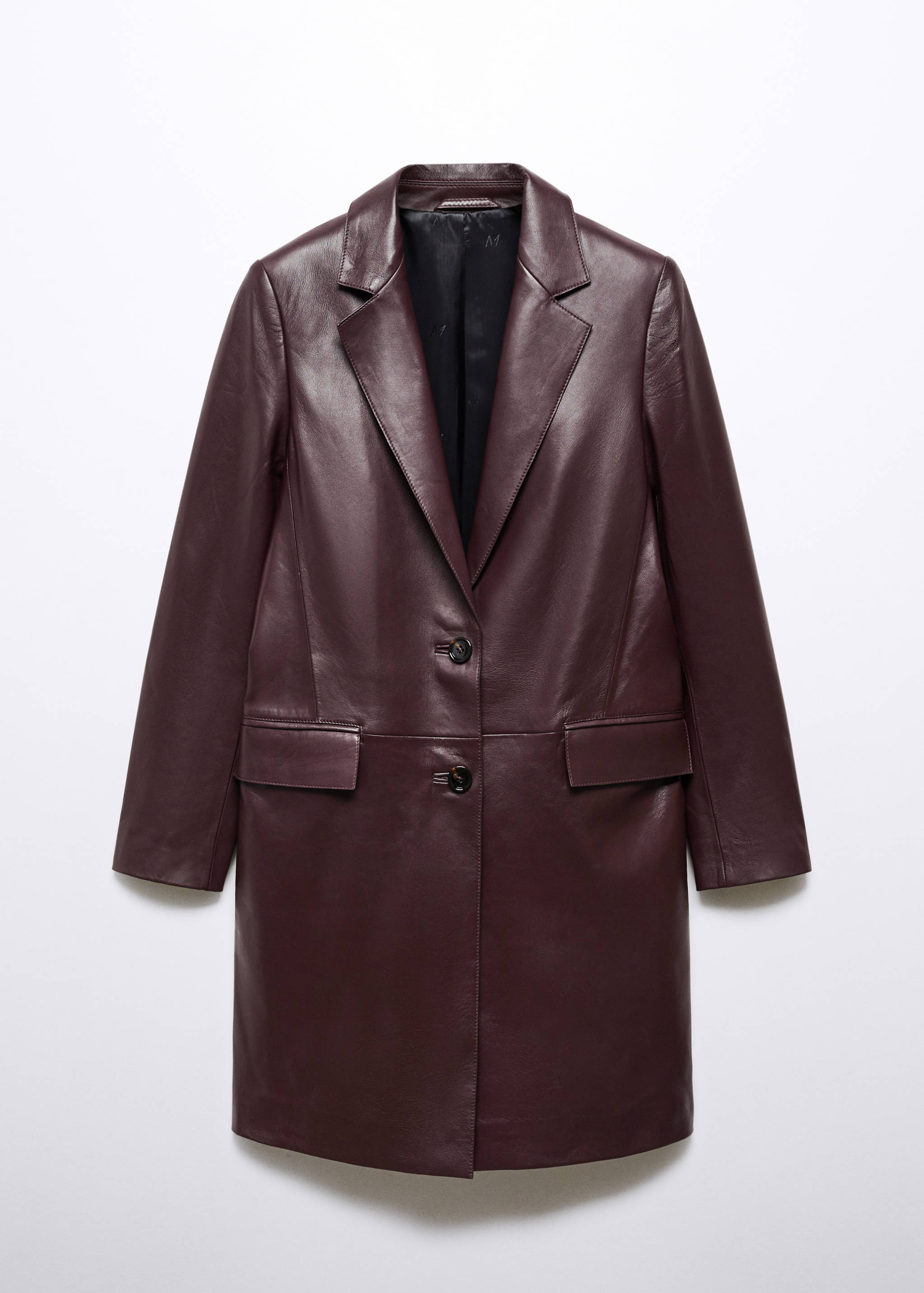 Leather coat with lapels - Article without model