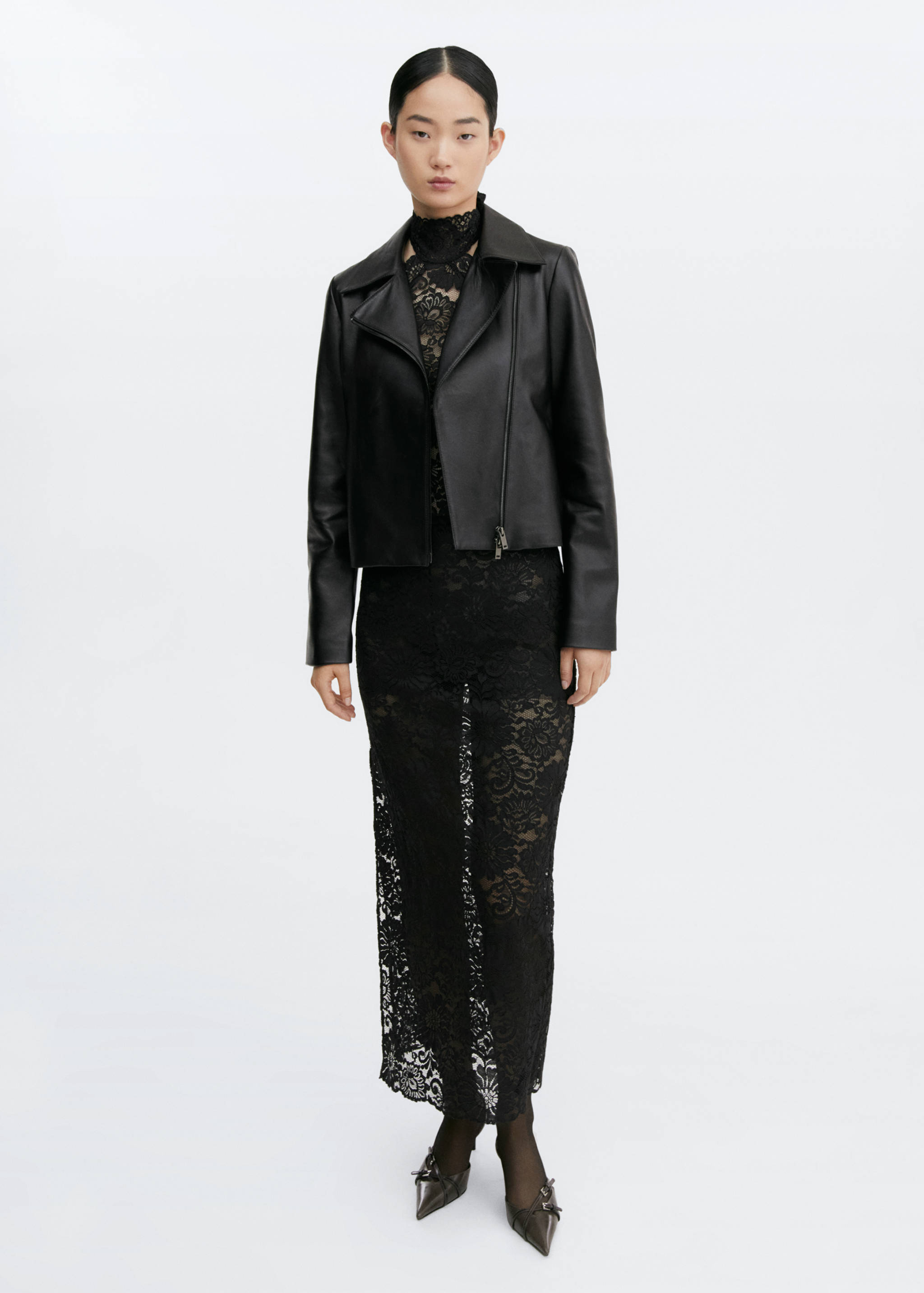 Blouson biker en cuir - Plan général