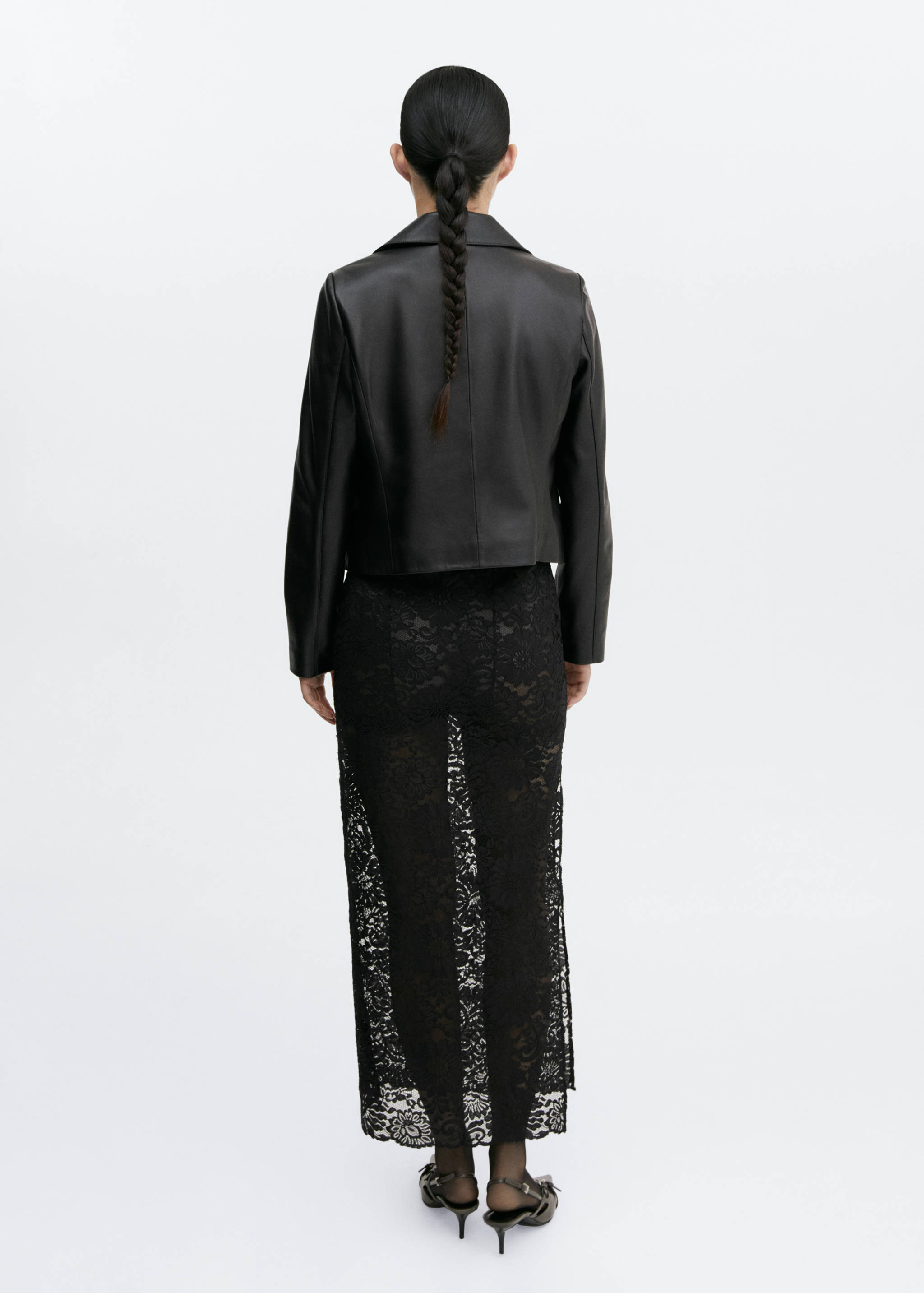 Blouson biker en cuir - Verso de l’article