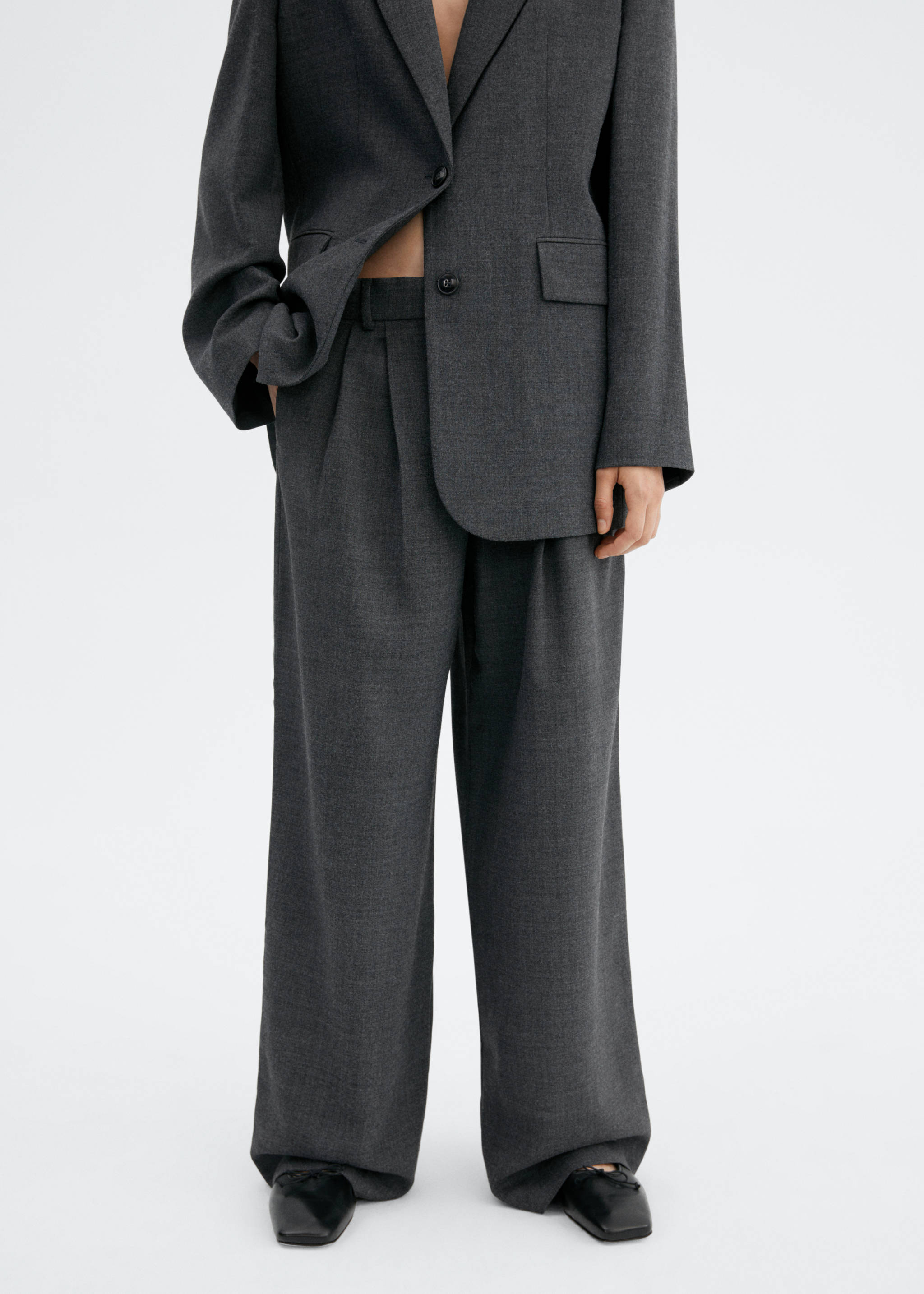 Wool suit trousers - Medium plane