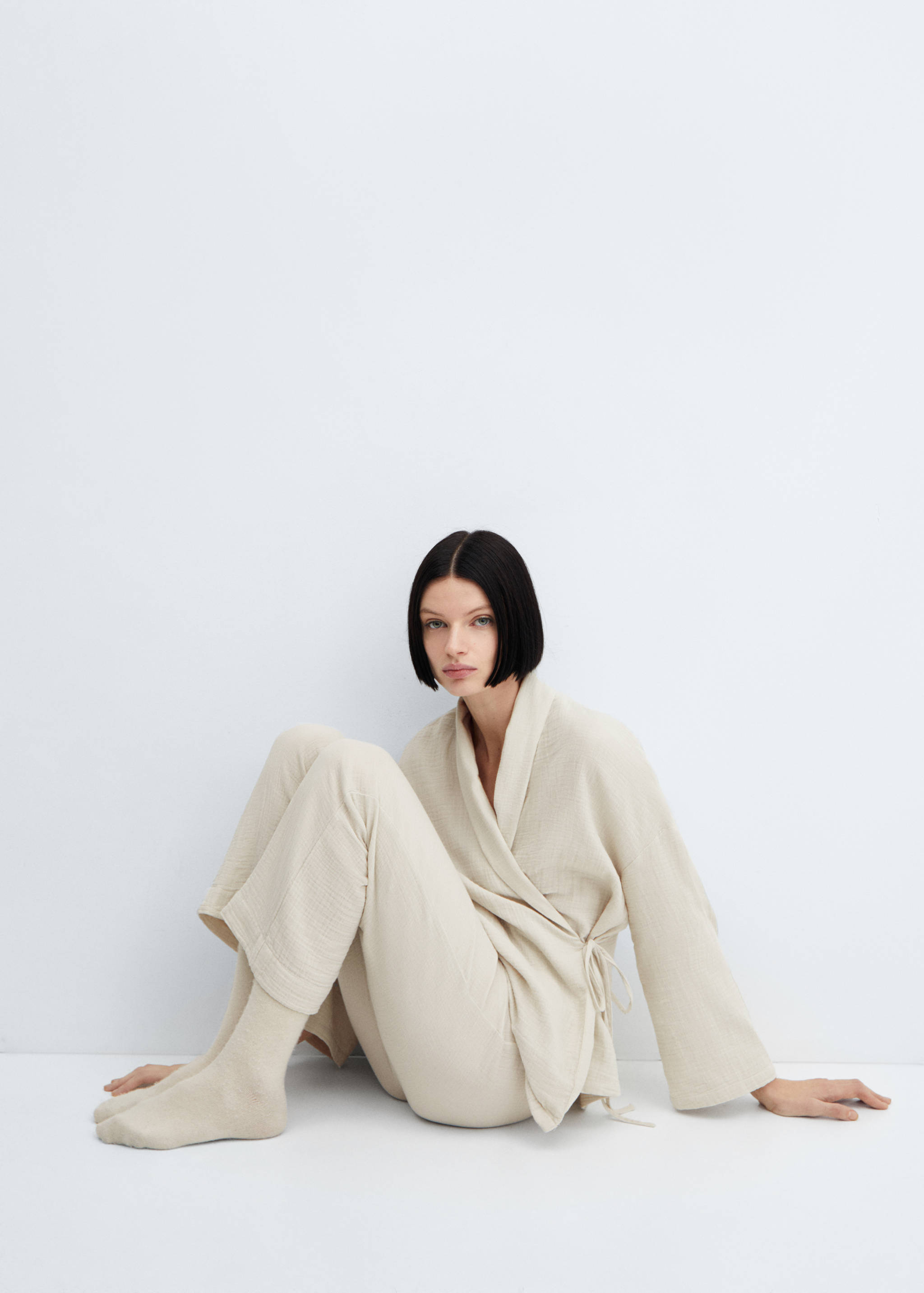 Хлопковые пижамные брюки из шифона - Деталь изделия 2