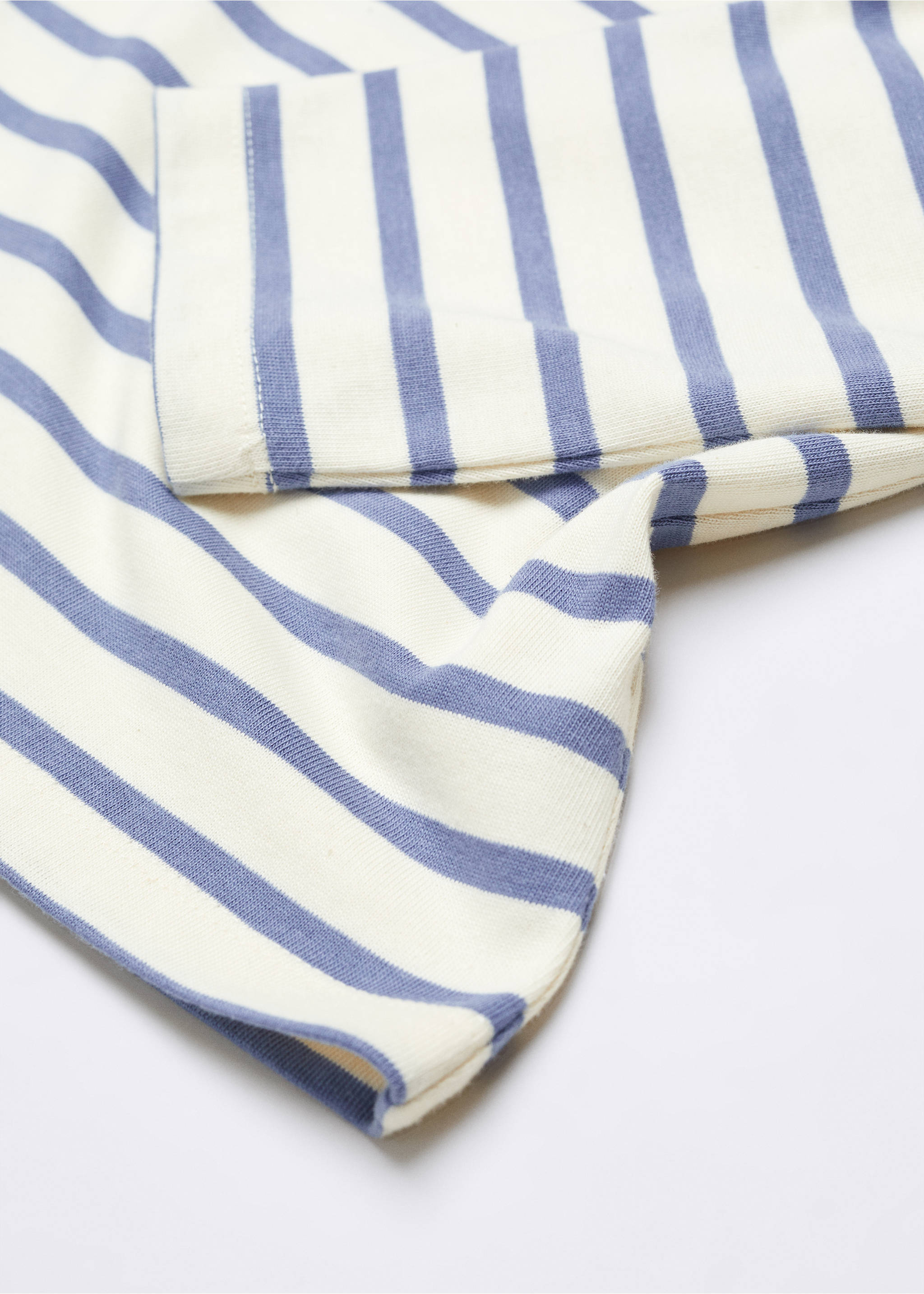 Striped round-neck sweatshirt - Details of the article 8, Sky Blue. Ref: 57046021-00.
