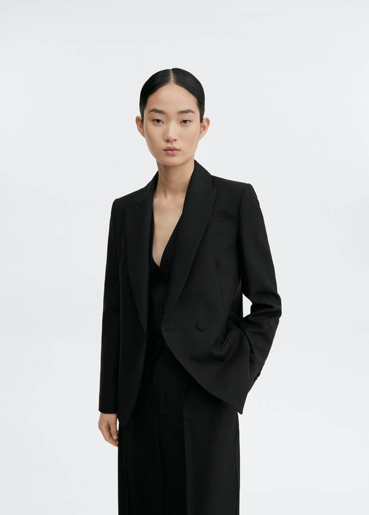 Regular fit wool suit blazer