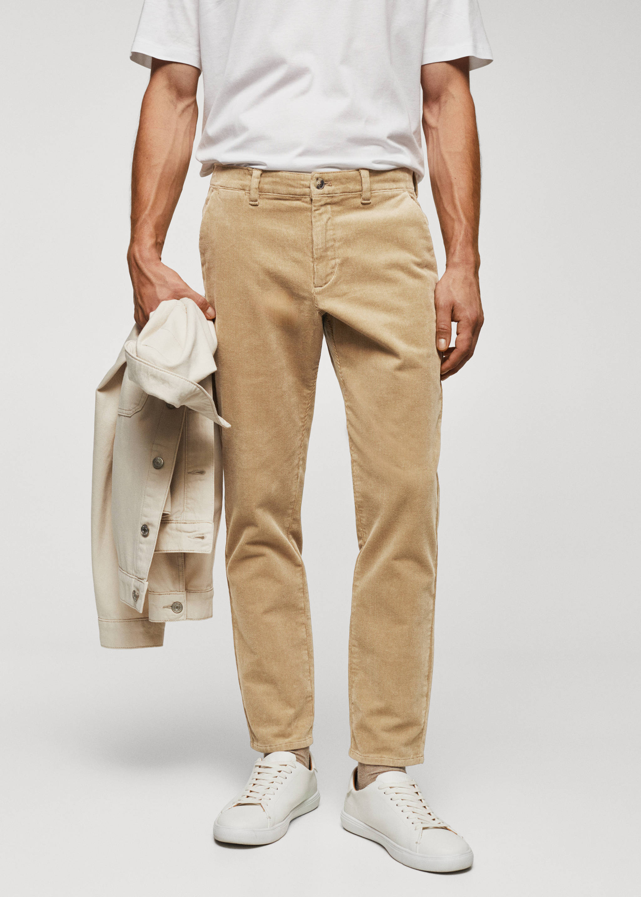 Corduroy slim-fit cropped trousers - Medium plane