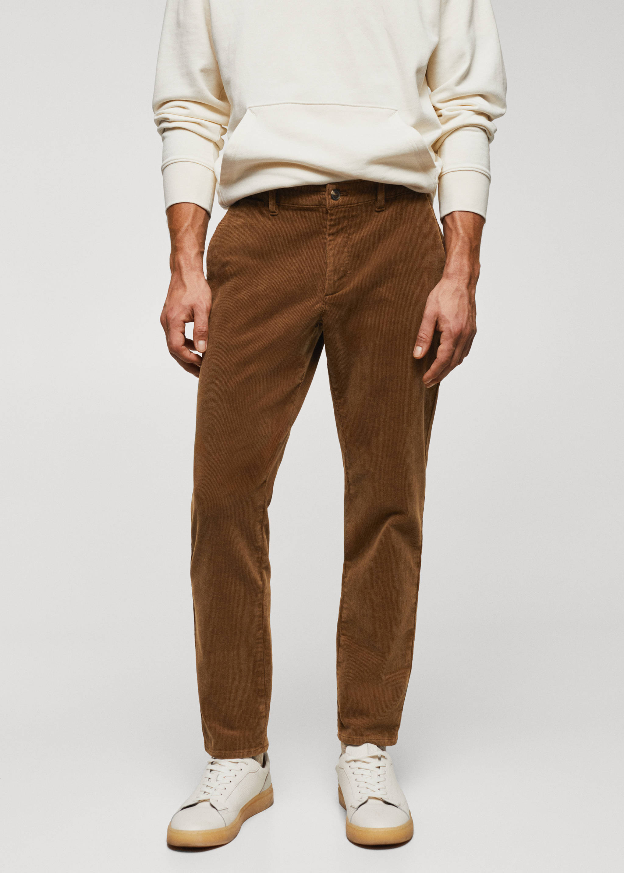 Corduroy slim-fit cropped trousers - Medium plane