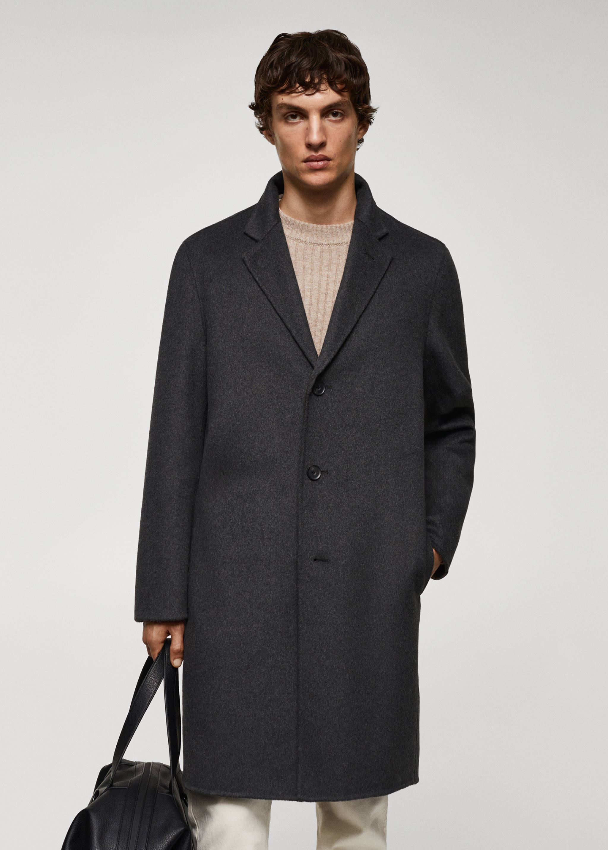 Manteau fait main laine recyclée - Plan moyen