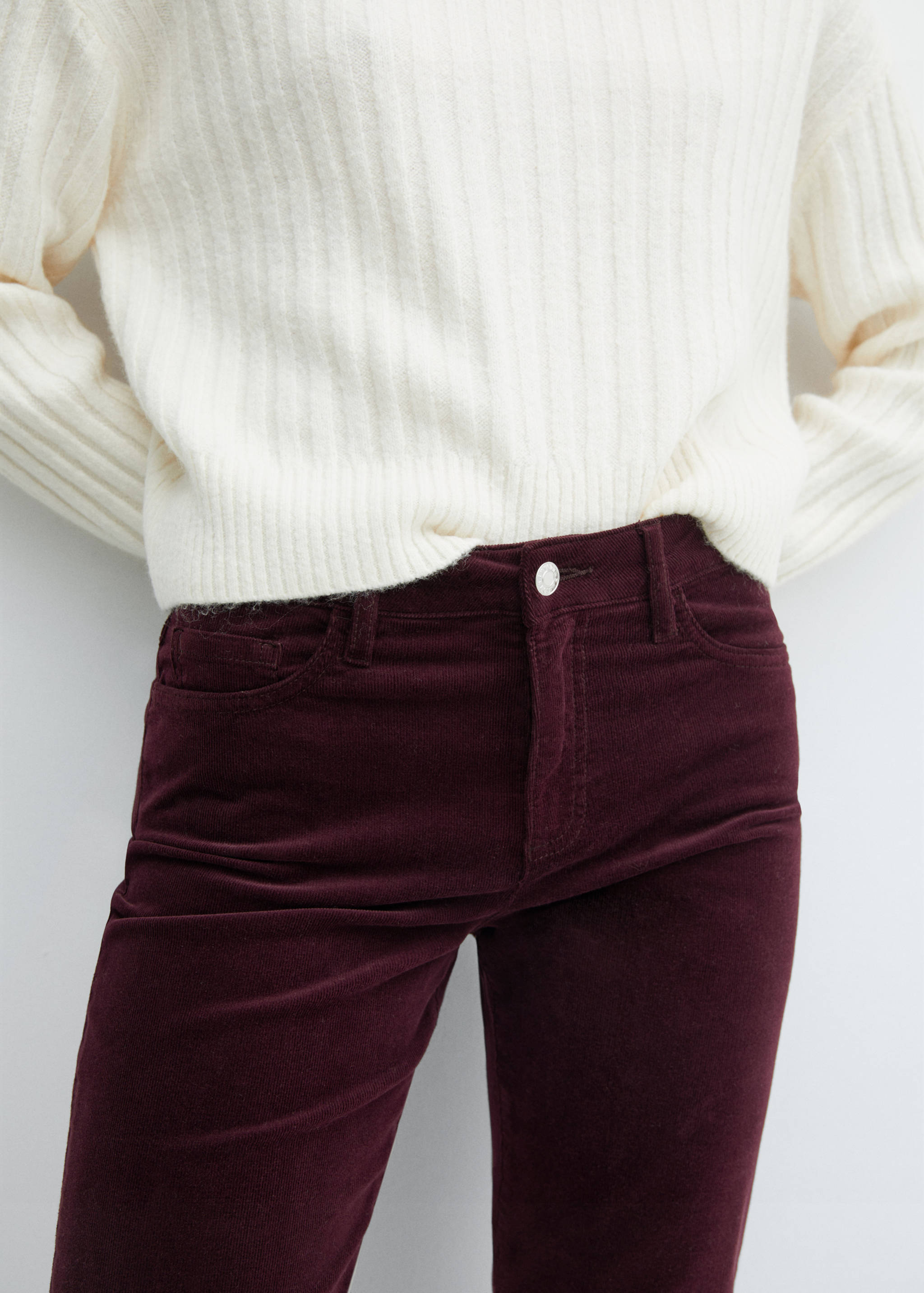 Pantalon flare taille normale velours côtelé - Détail de l'article 6