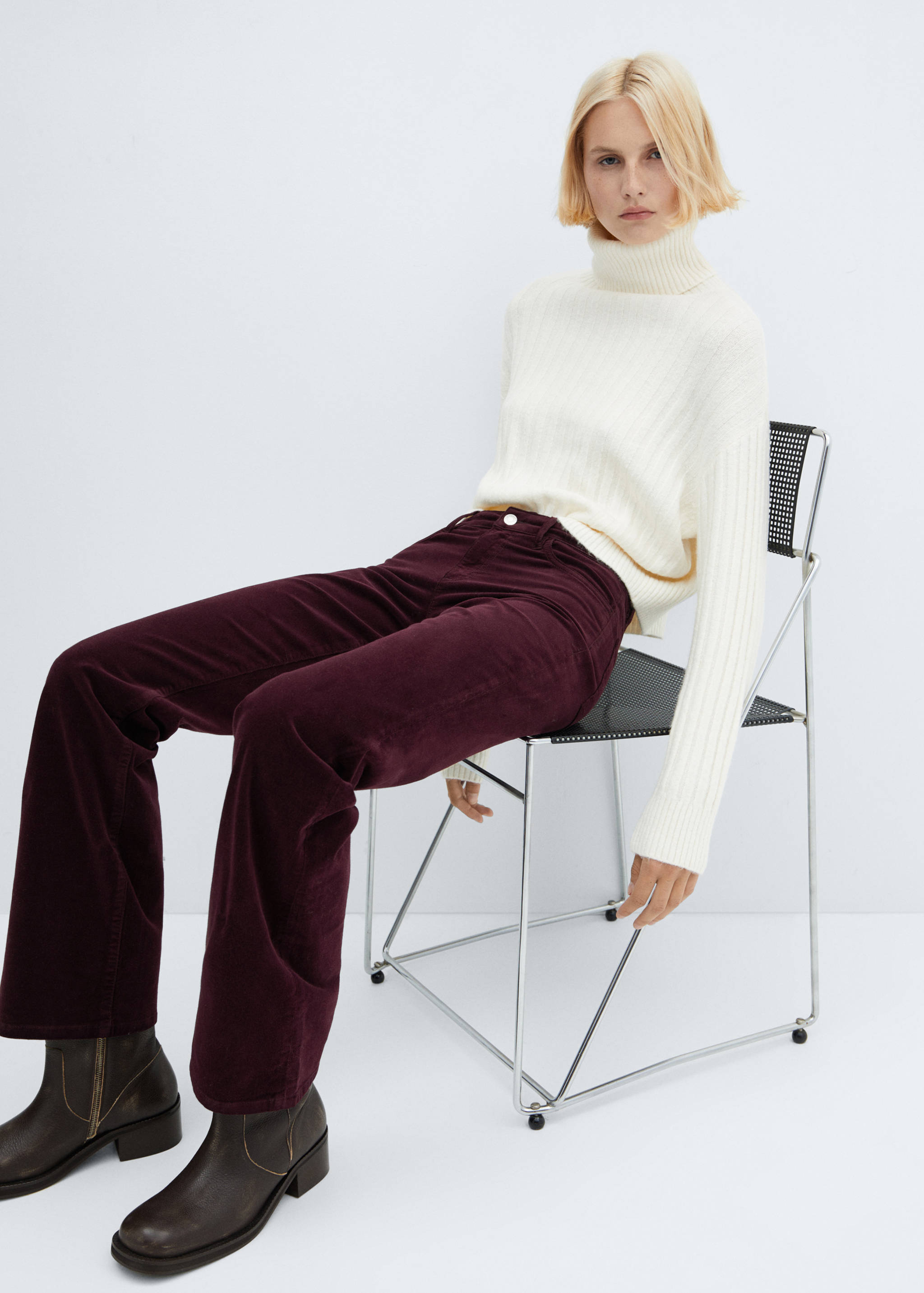 Pantalon flare taille normale velours côtelé - Détail de l'article 2