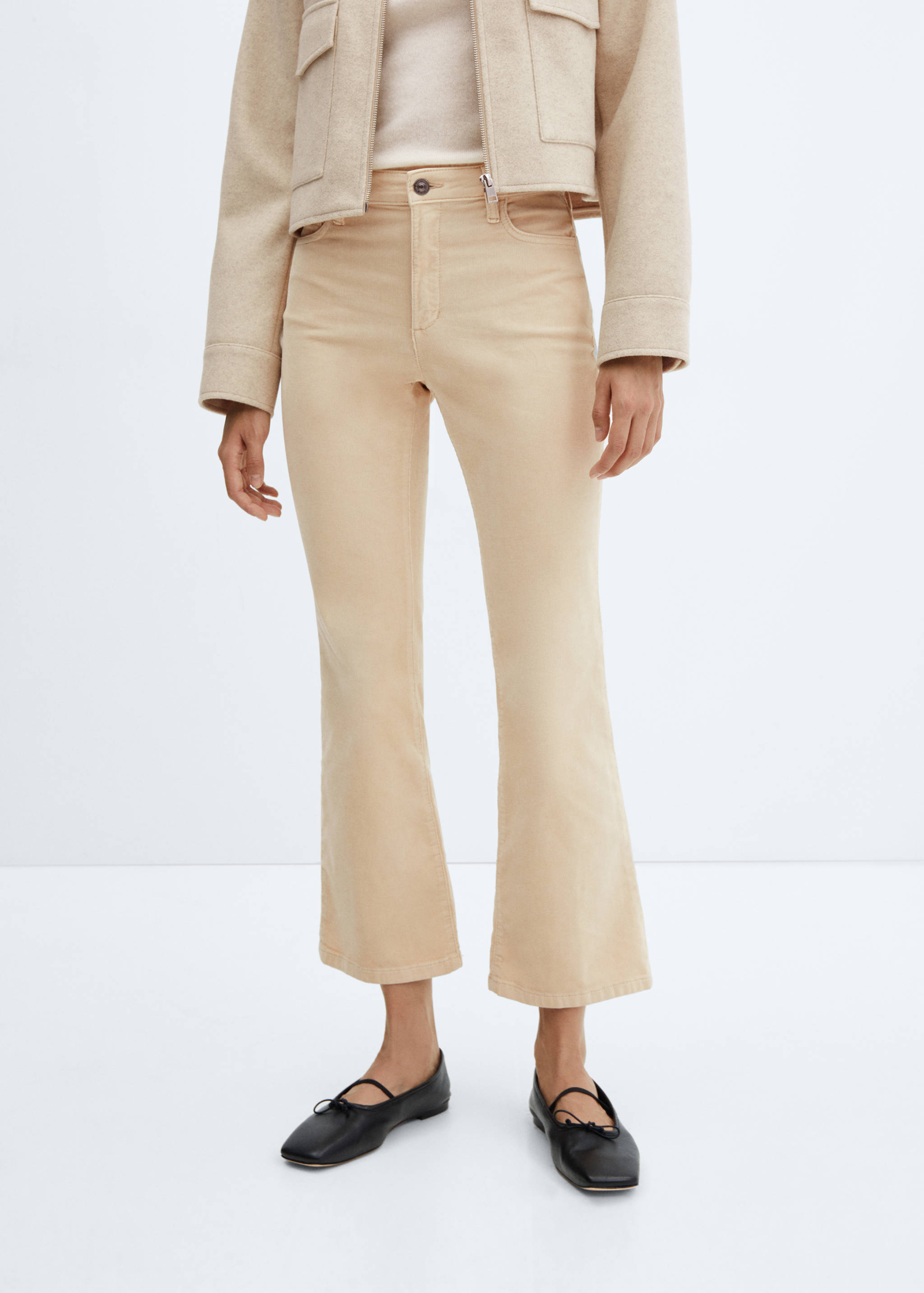 Flared cropped corduroy jeans - Medium plane