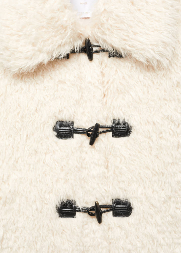 Fur-effect midi-coat — White