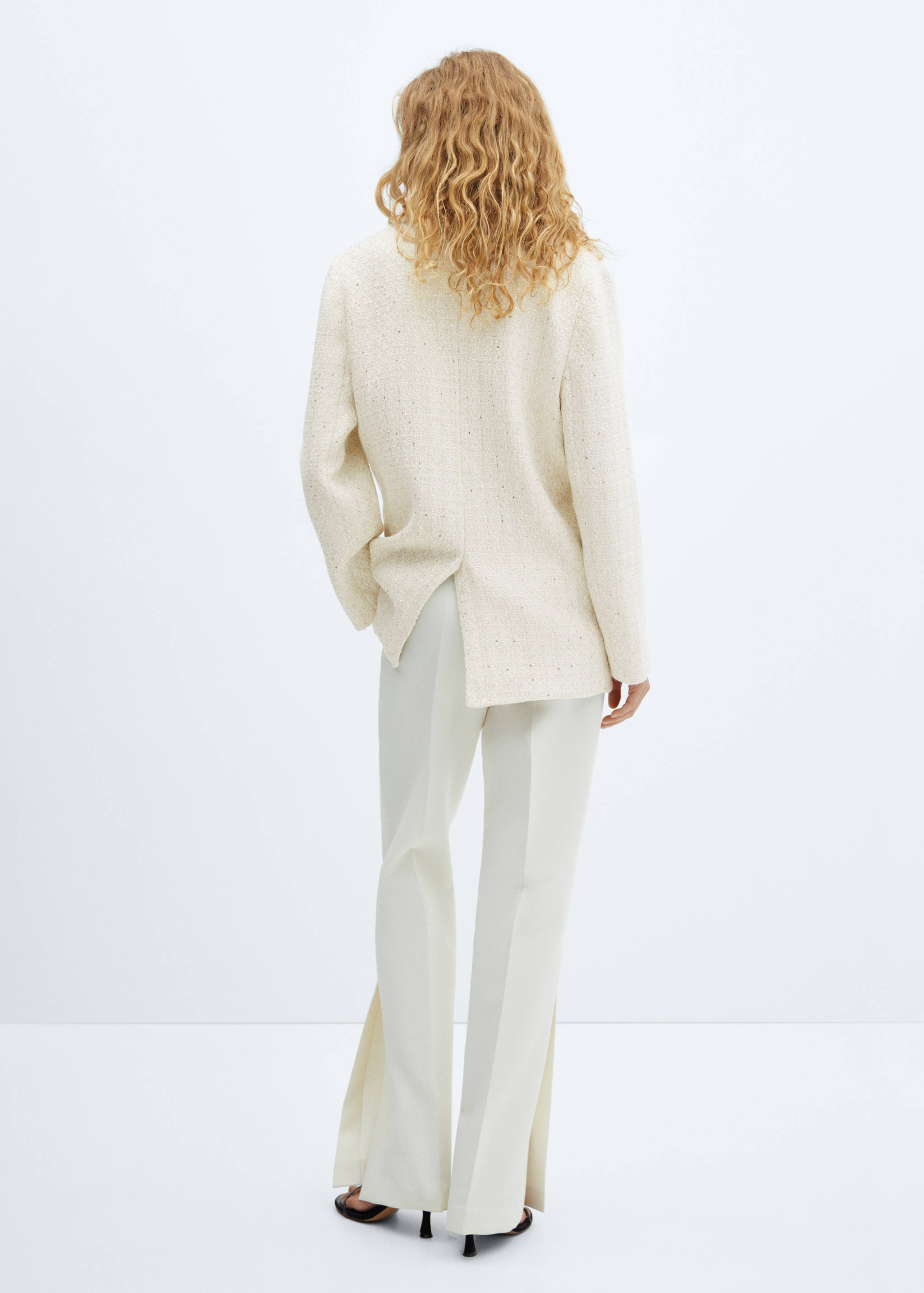 Tweed jacket with jewel button - Reverse of the article