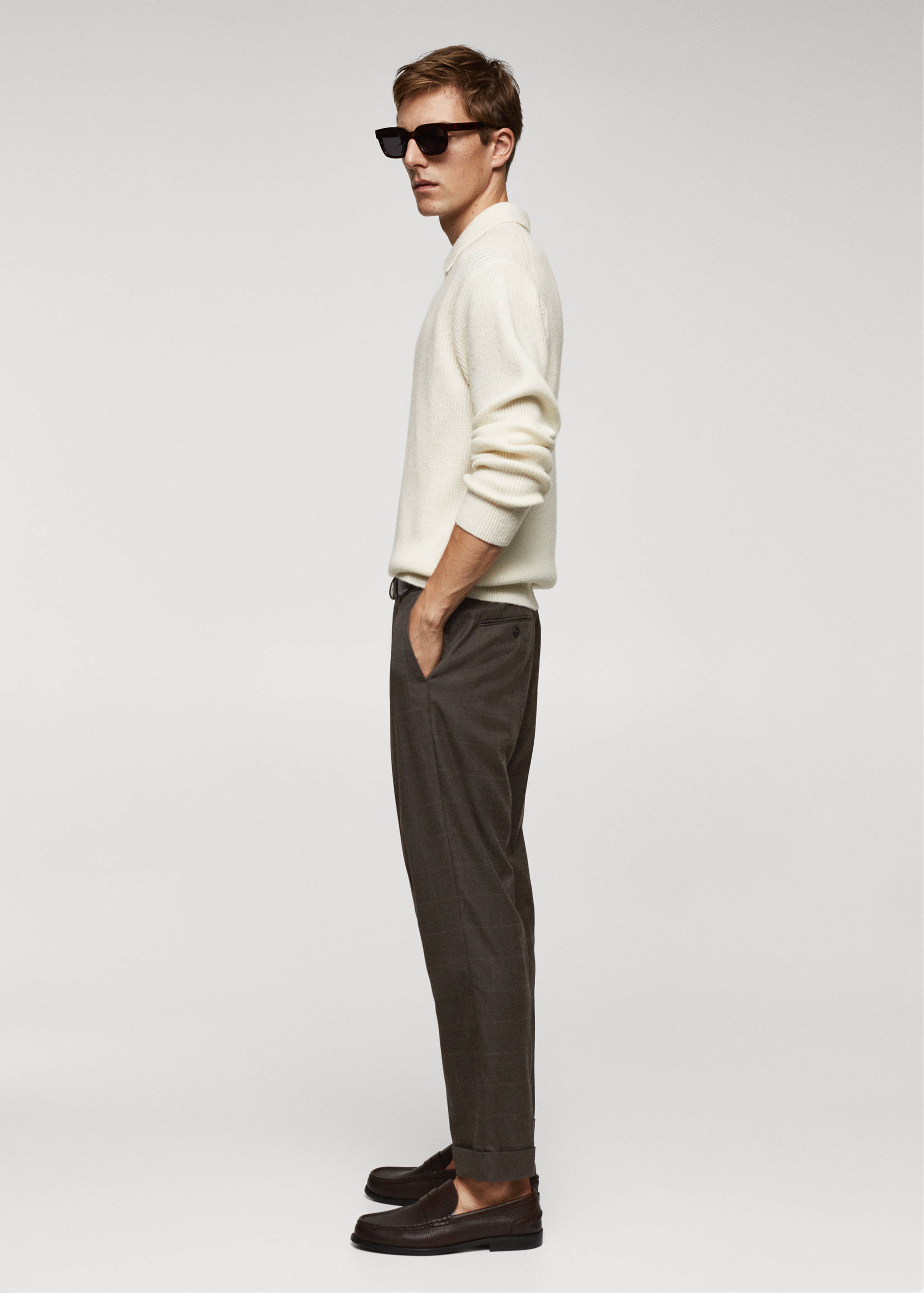 Ribbed wool polo shirt - Details of the article 2