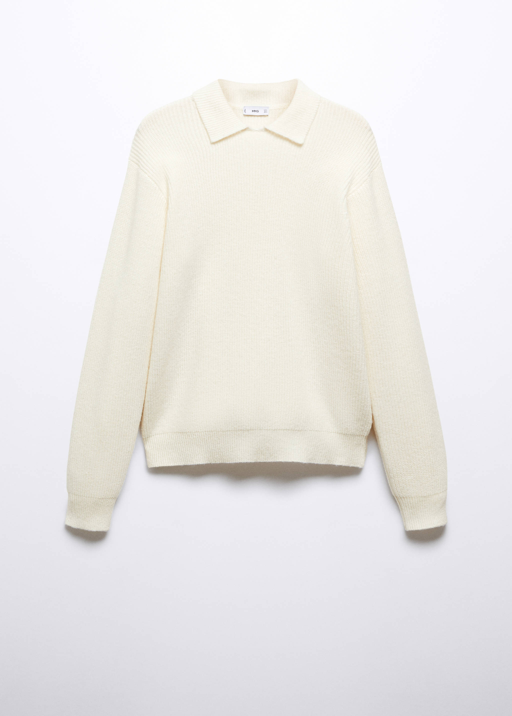 Ribbed wool polo shirt - Article without model