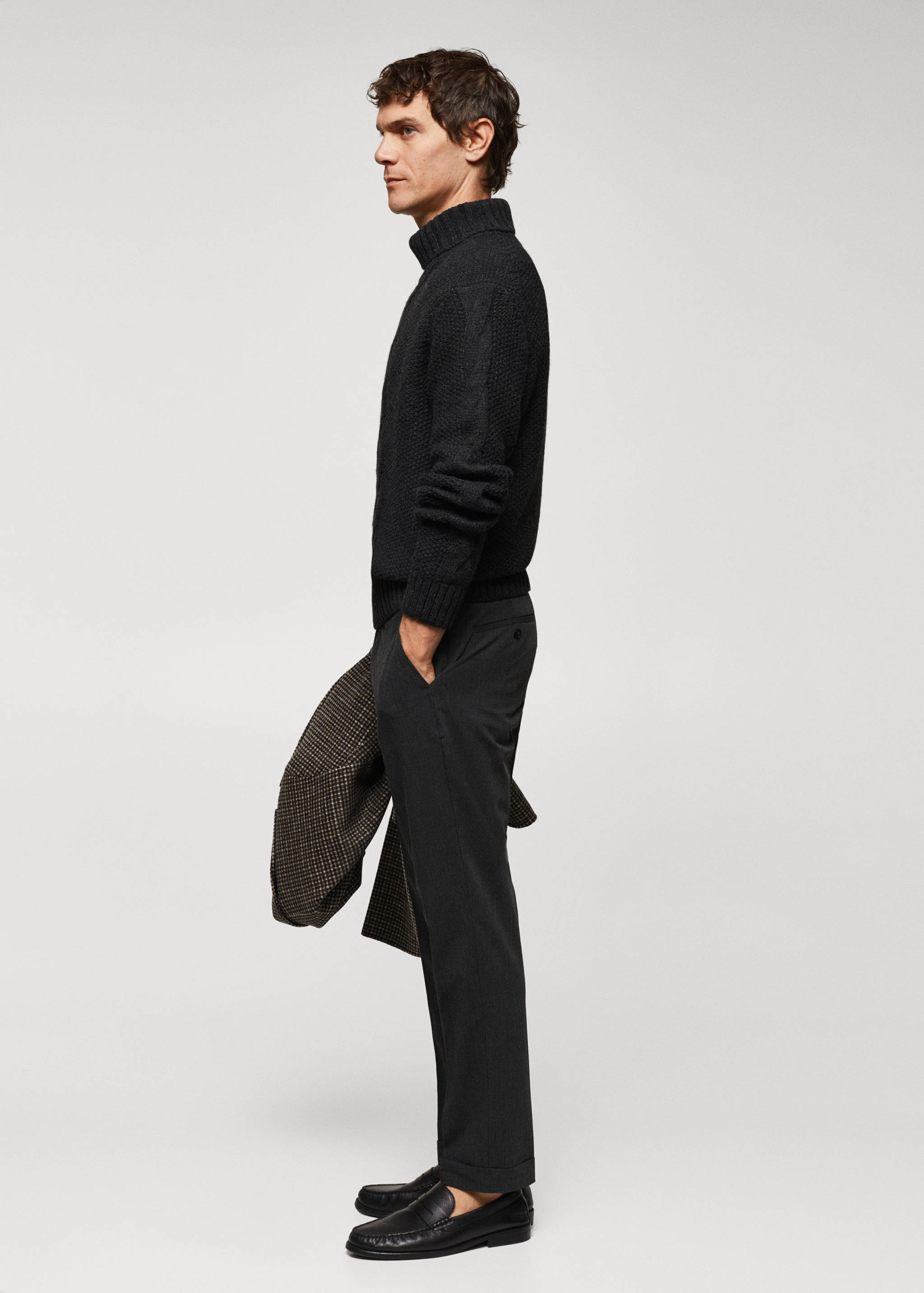 سترة من مزيج الصوف بتفاصيل مضفرة - تفاصيل المنتج 2