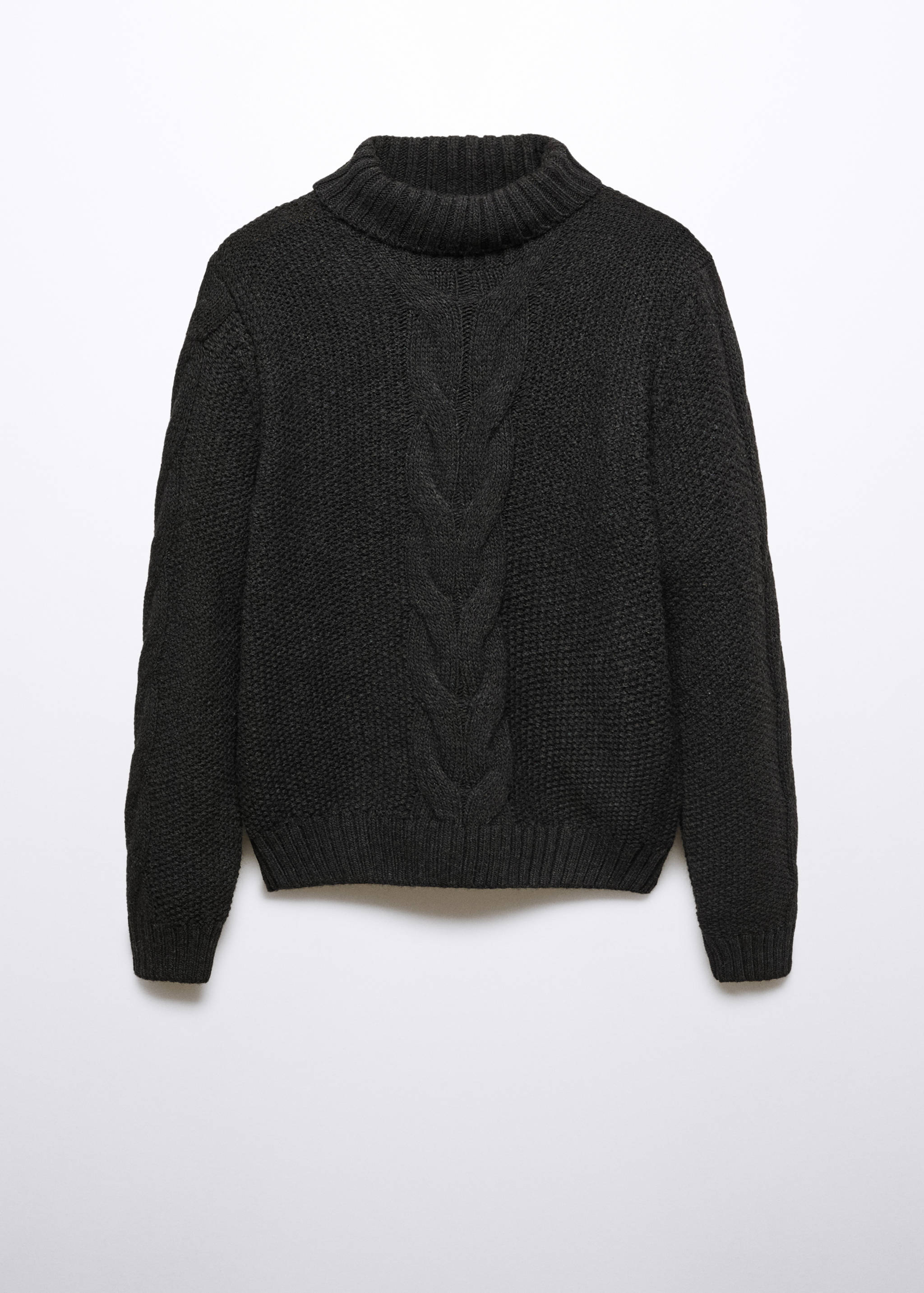 سترة من مزيج الصوف بتفاصيل مضفرة - منتج دون نموذج