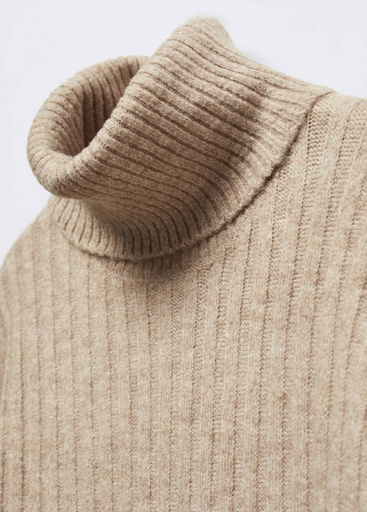 Ribbed turtleneck dress — Light/Pastel Grey