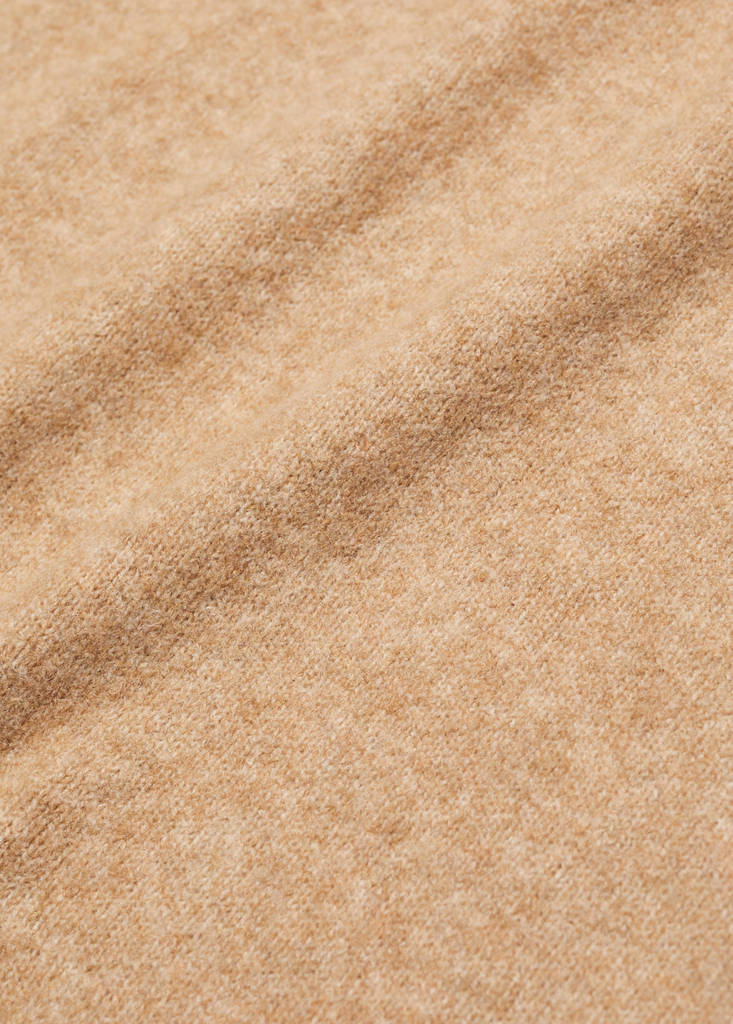 Perkins-neck knitted dress — Medium Brown